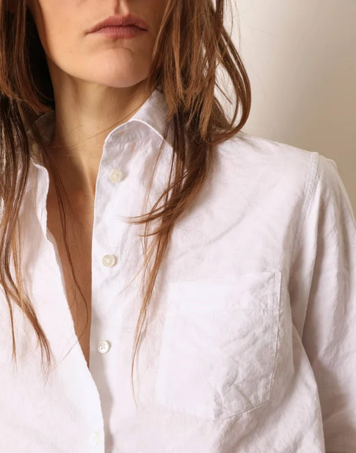 LAURENCE BRAS Camicia in Cotone Stropicciato Bianca