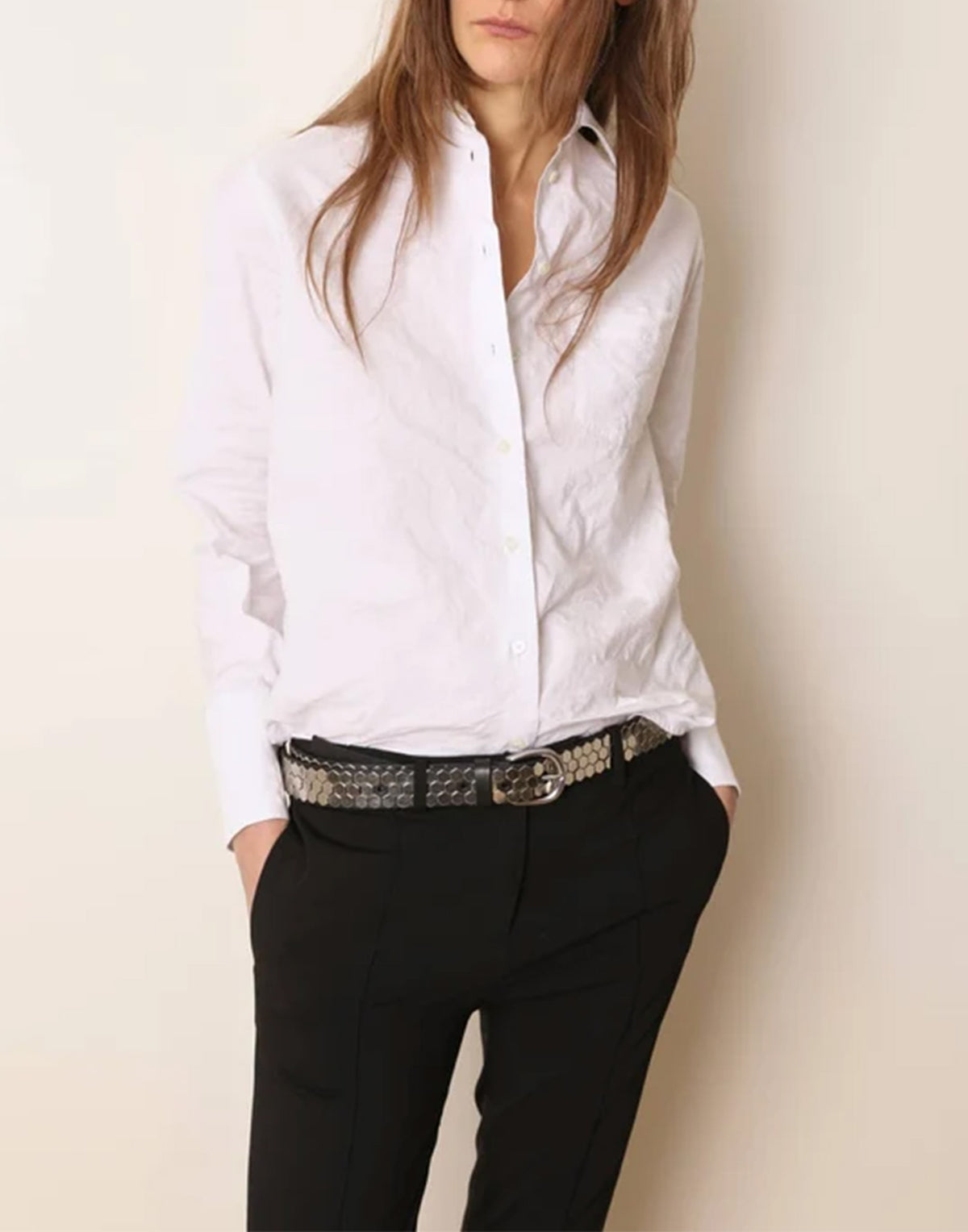 LAURENCE BRAS Camicia in Cotone Stropicciato Bianca