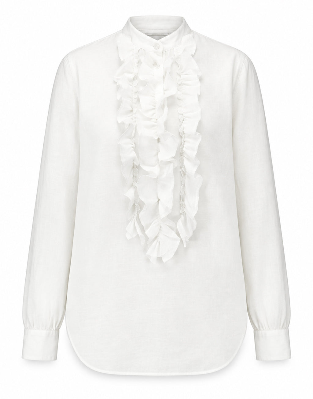 LAURENCE BRAS Blusa con Rouches in Cotone Bianca