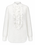 LAURENCE BRAS Blusa con Rouches in Cotone Stropicciato Bianca