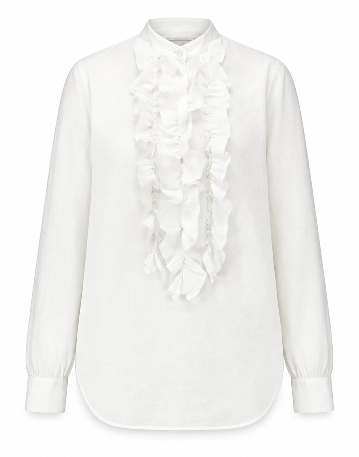 LAURENCE BRAS Blusa con Rouches in Cotone Bianca