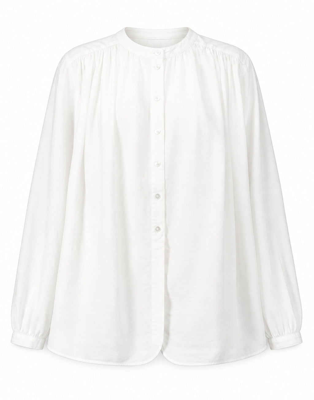 LAURENCE BRAS Camicia Coreana Ampia in Cotone Bianca