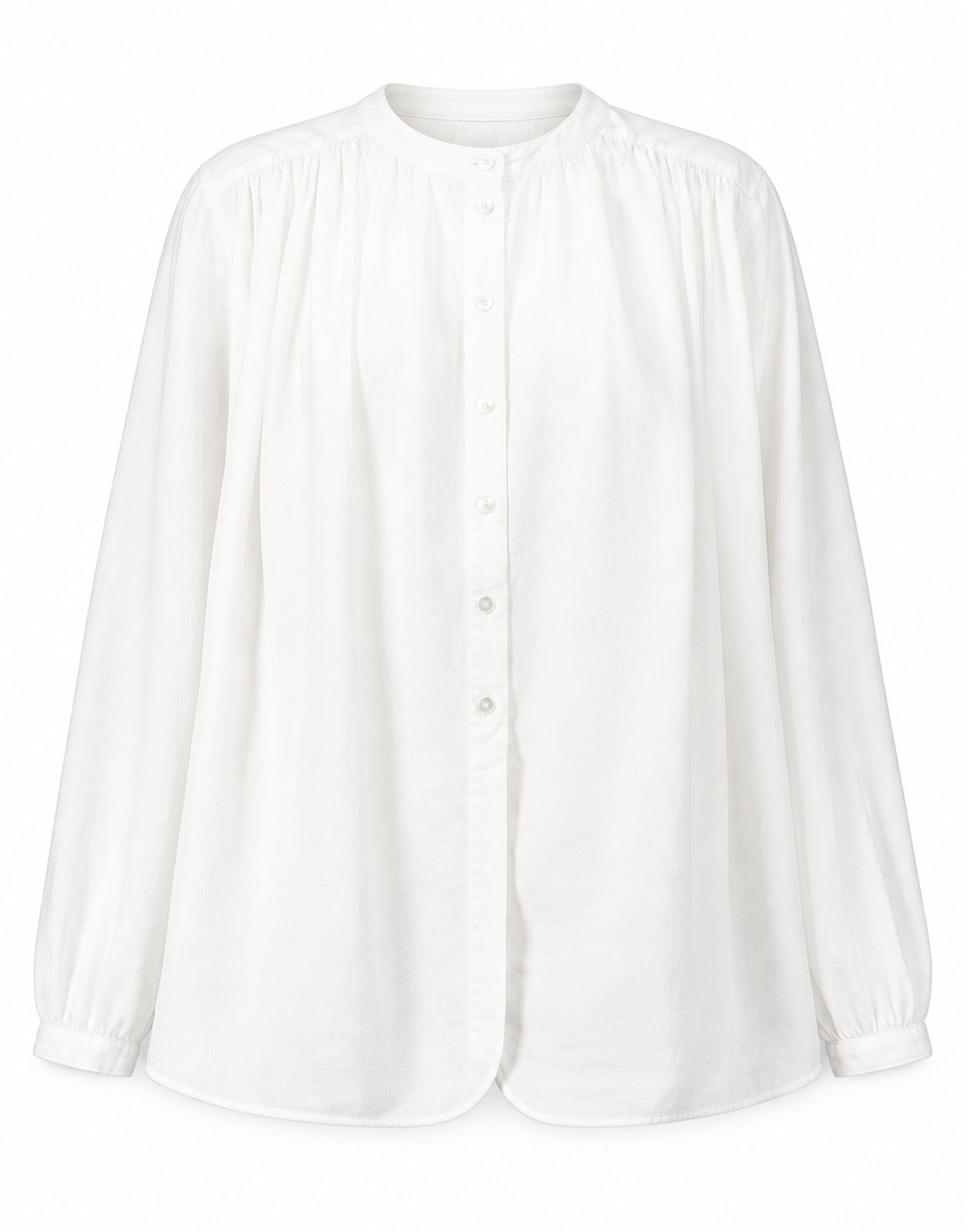 LAURENCE BRAS Camicia Coreana Ampia in Cotone Bianca