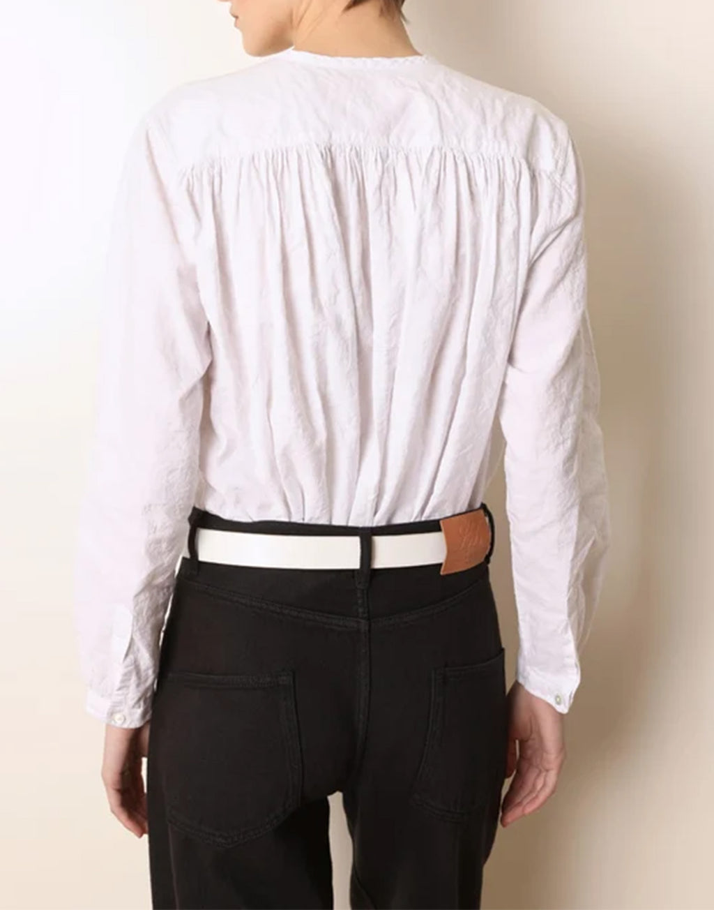 LAURENCE BRAS Camicia Coreana Ampia in Cotone Bianca