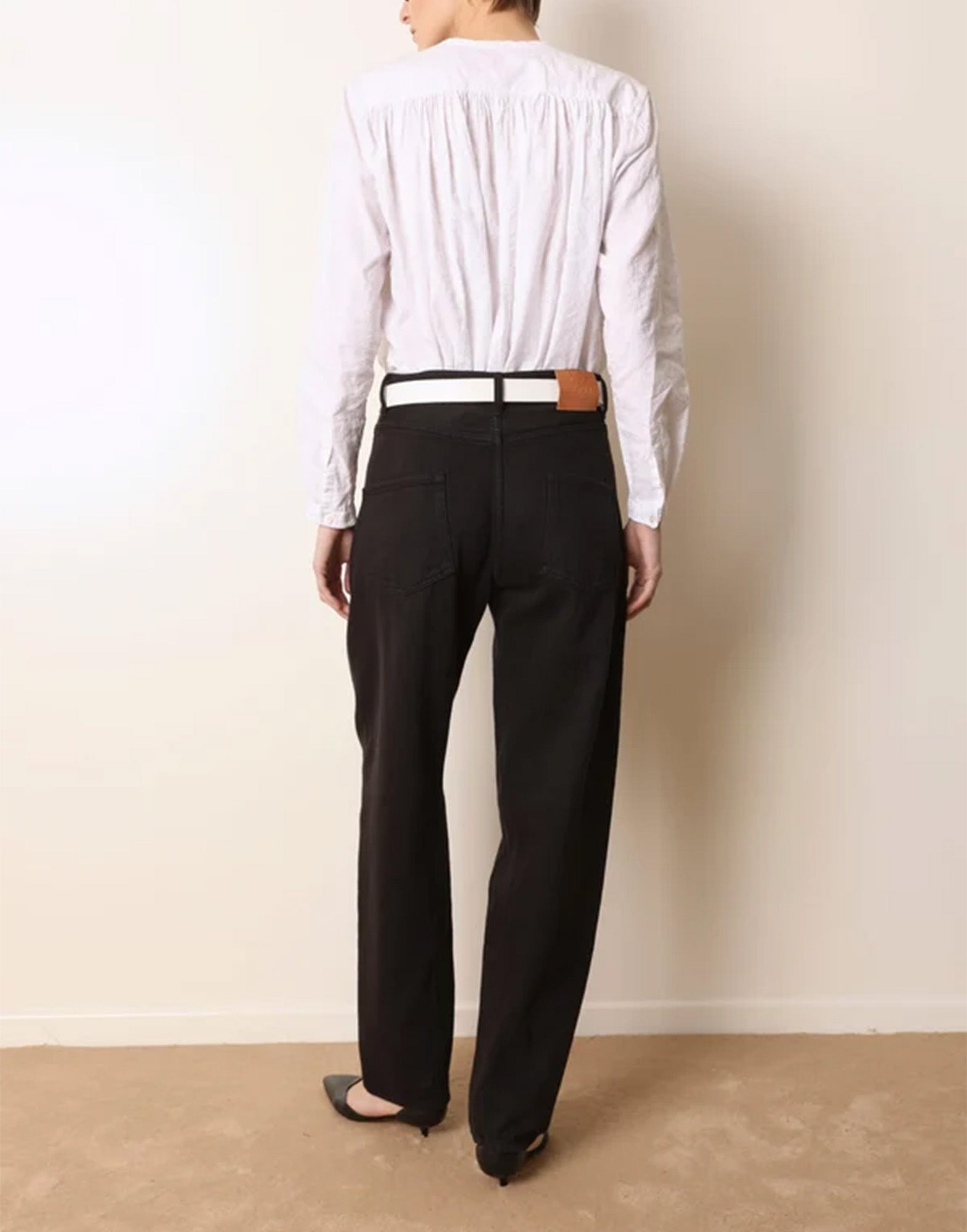 LAURENCE BRAS Camicia Coreana Ampia in Cotone Bianca