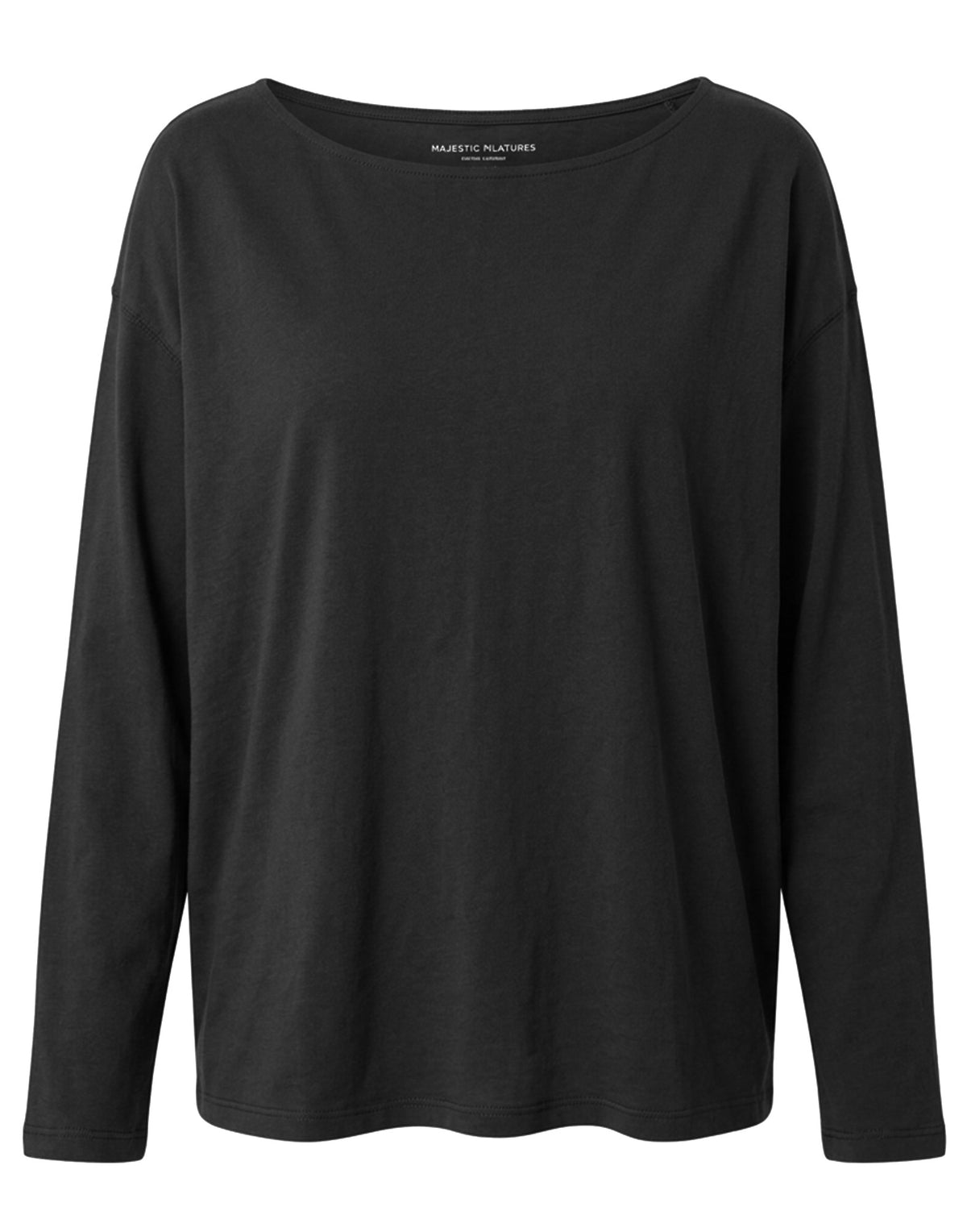 MAJESTIC FILATURES T-Shirt a Maniche Lunghe in Cotone Organico Deluxe Noir