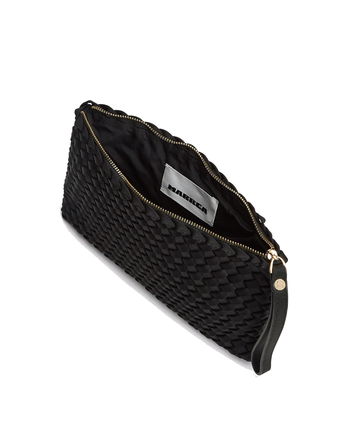 MARREA Pochette Clutch in Neoprene Intrecciato di Nero