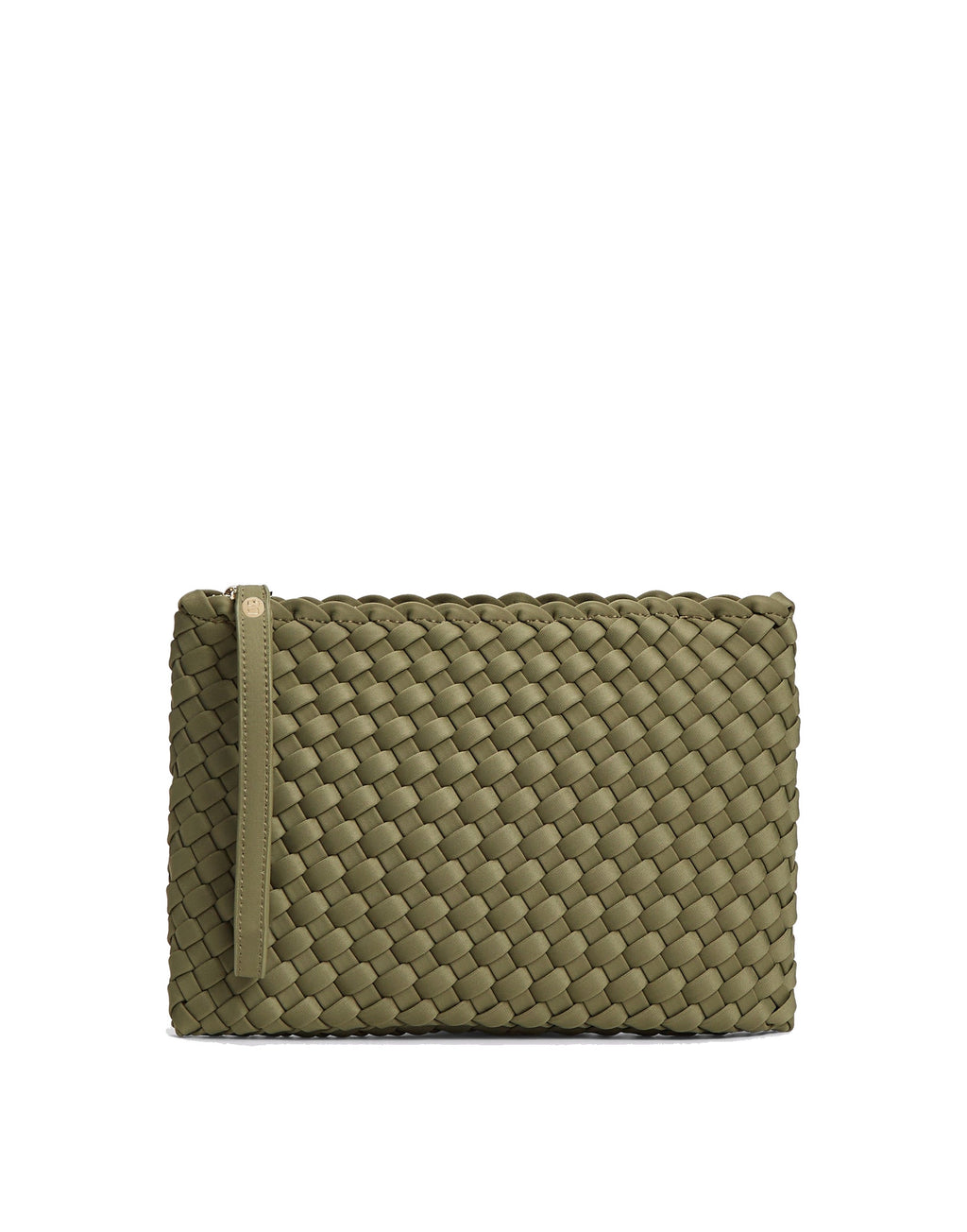 MARREA Pochette Clutch in Neoprene Intrecciato Dark Oliva