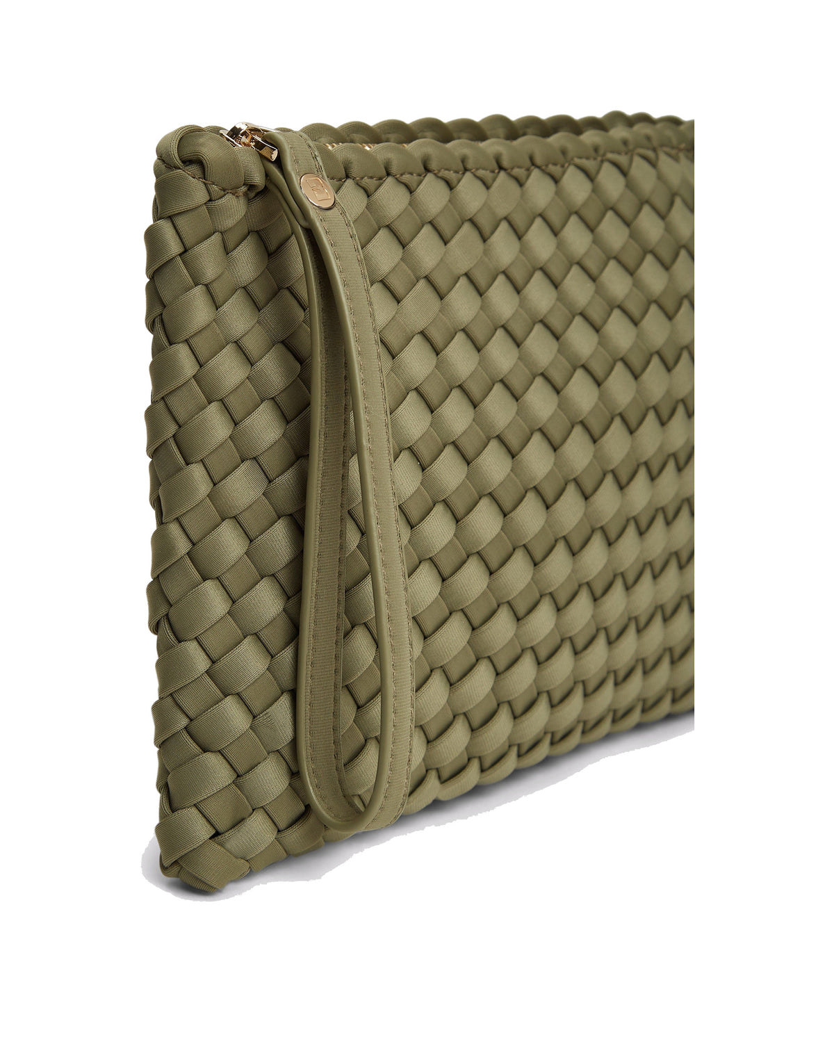 MARREA Pochette Clutch in Neoprene Intrecciato Dark Oliva