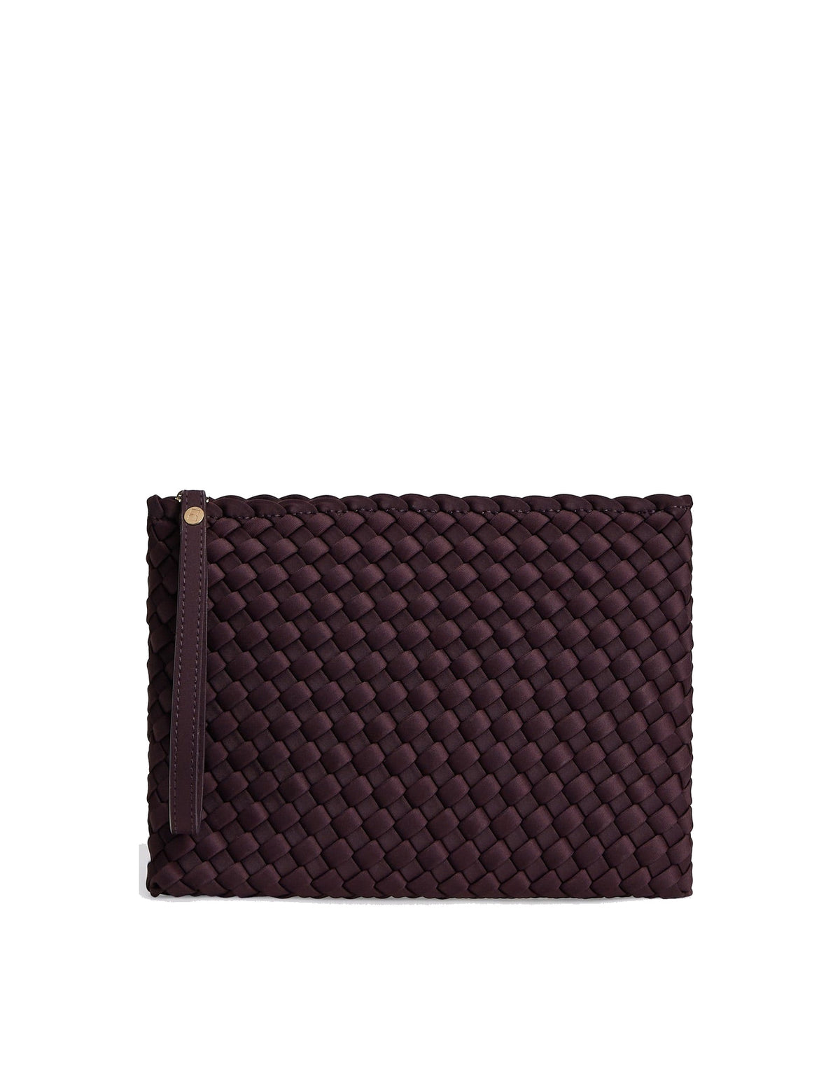 MARREA Pochette Clutch in Neoprene Intrecciato Aubergine