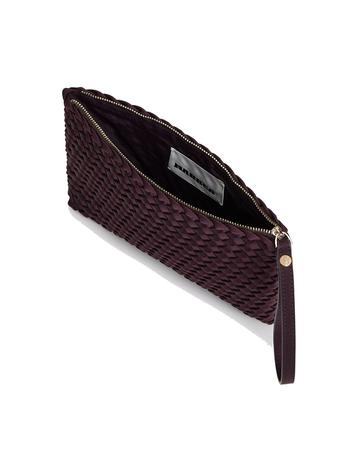MARREA Pochette Clutch in Neoprene Intrecciato Aubergine