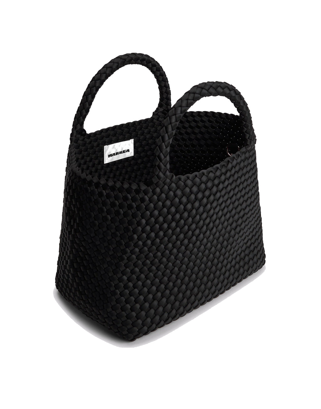MARREA Borsa a Mano Medium in Neoprene Intrecciato di Nero