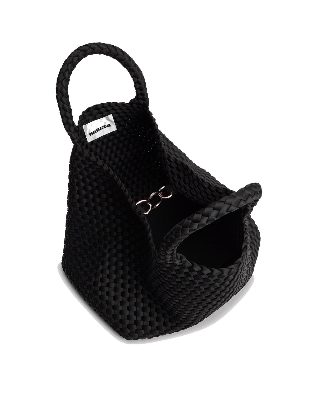 MARREA Borsa a Mano Medium in Neoprene Intrecciato di Nero