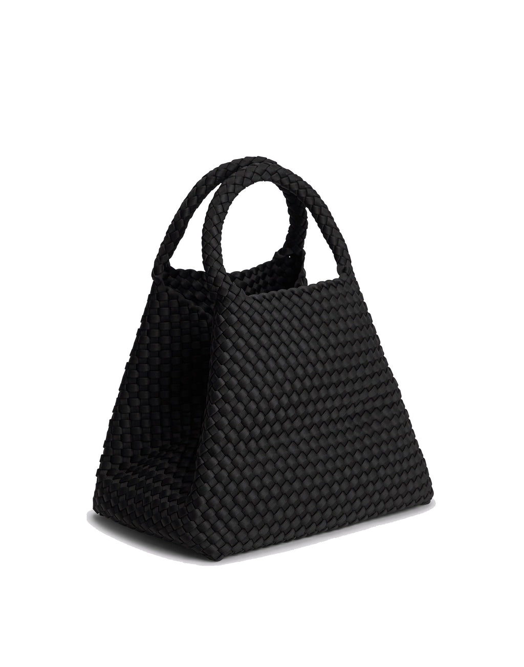 MARREA Borsa a Mano Medium in Neoprene Intrecciato di Nero