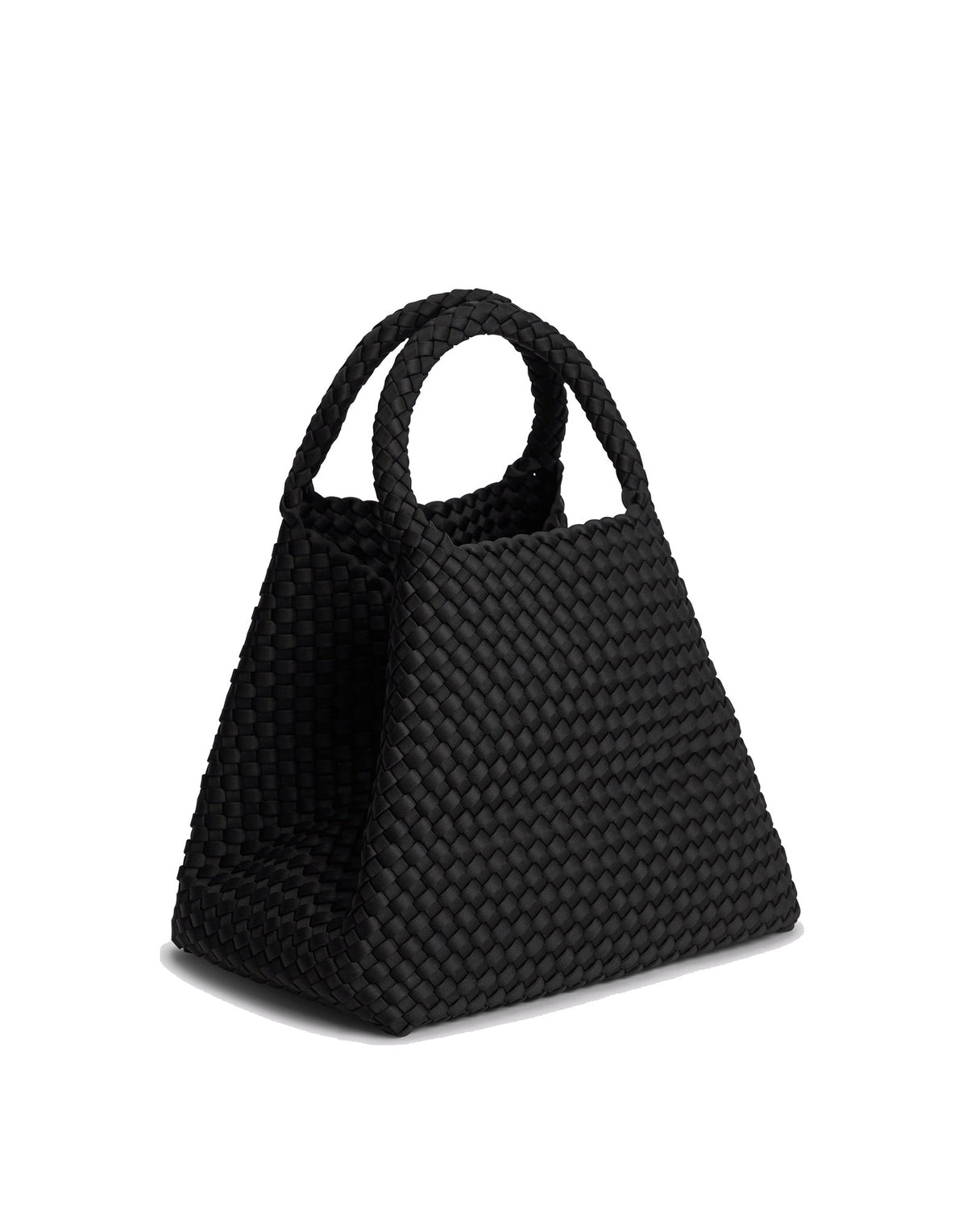 MARREA Borsa a Mano Medium in Neoprene Intrecciato di Nero