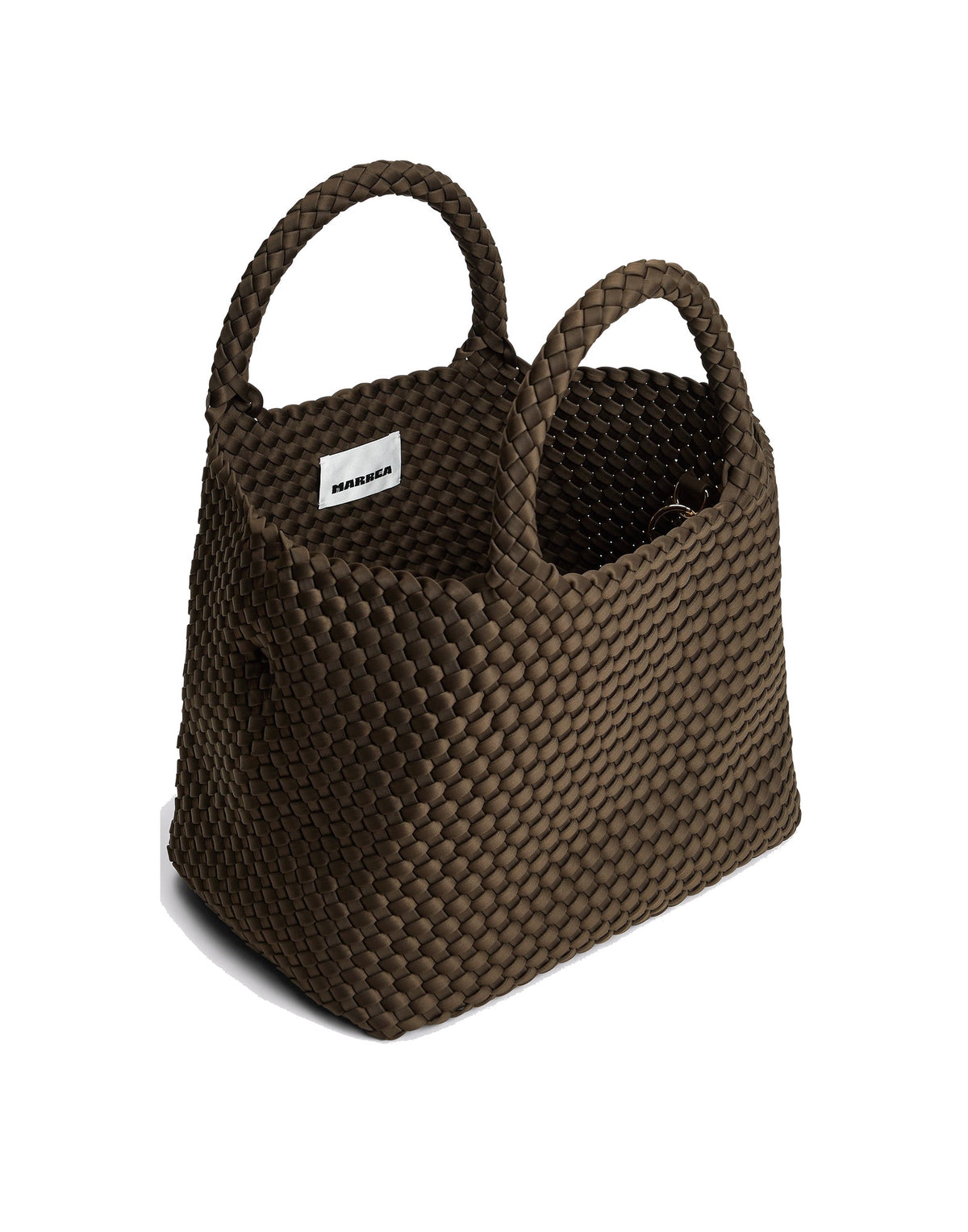 MARREA Borsa a Mano Medium in Neoprene Intrecciato Espresso Yourself