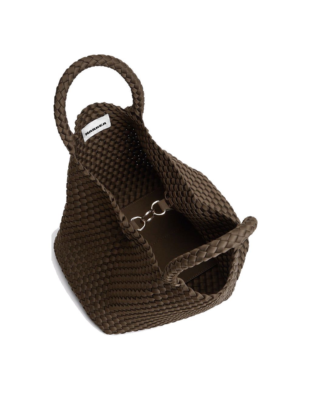 MARREA Borsa a Mano Medium in Neoprene Intrecciato Espresso Yourself