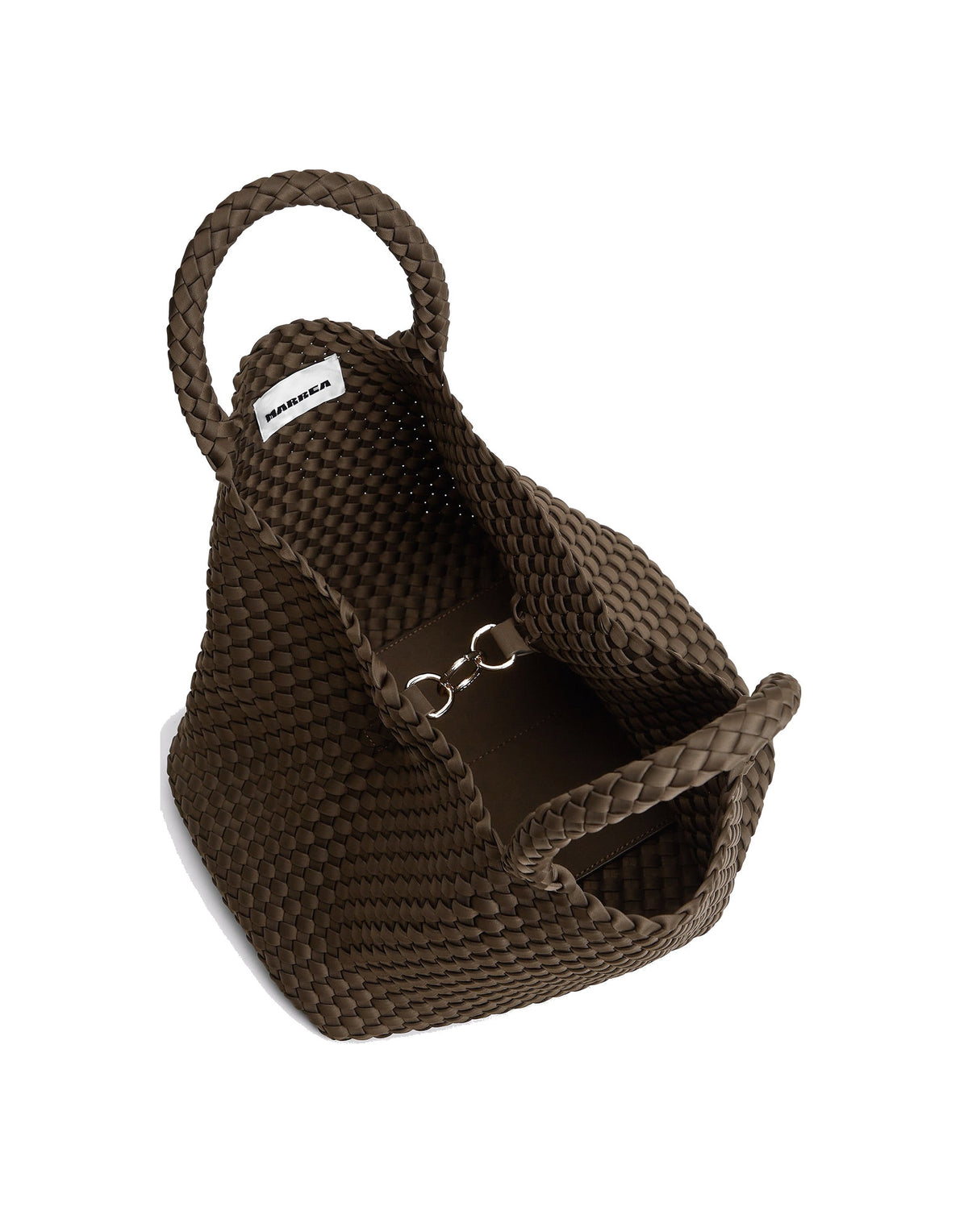 MARREA Borsa a Mano Medium in Neoprene Intrecciato Espresso Yourself