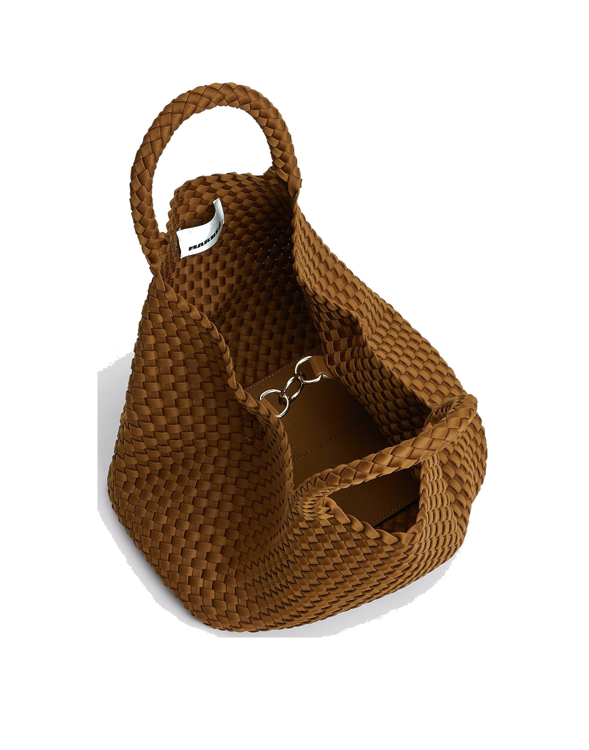 MARREA Borsa a Mano Medium in Neoprene Intrecciato Caramel Caffè