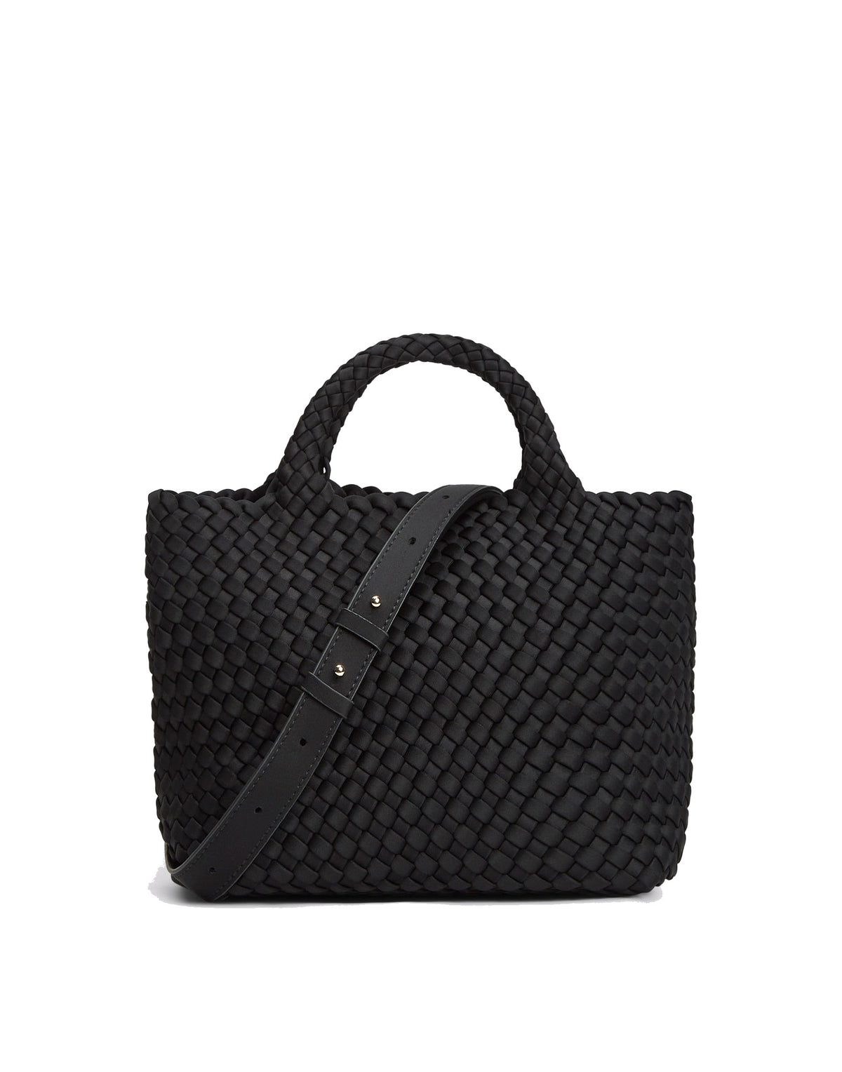 MARREA Borsa a Mano Midi in Neoprene Intrecciato di Nero