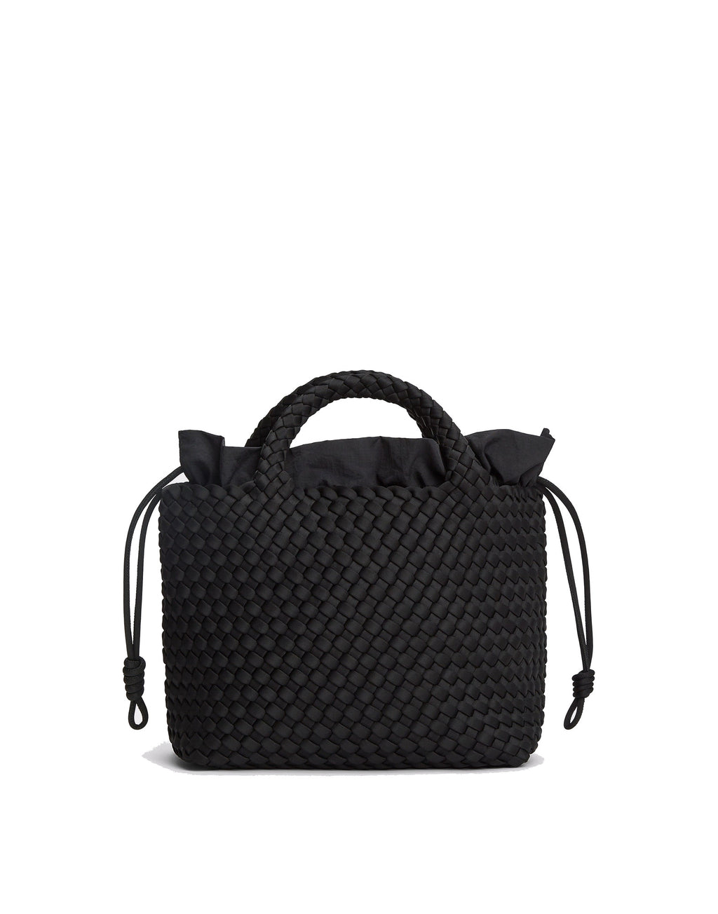 MARREA Borsa a Mano Midi in Neoprene Intrecciato di Nero