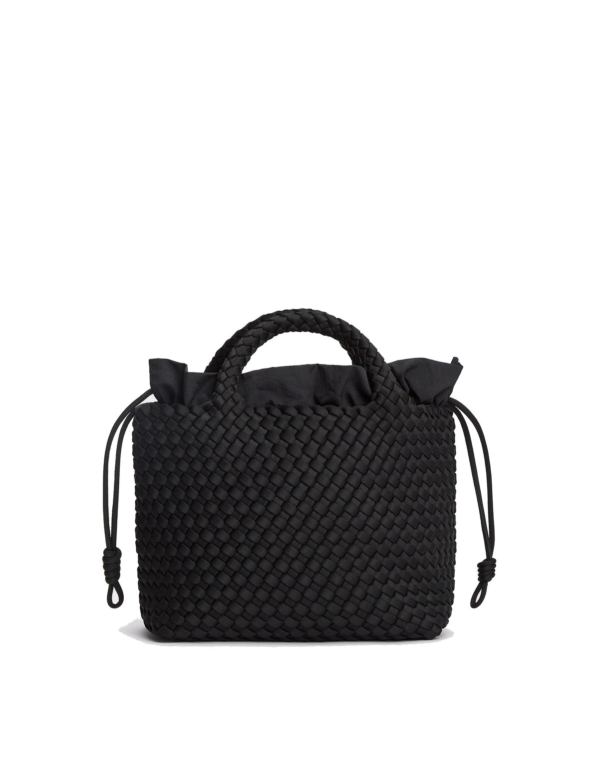 MARREA Borsa a Mano Midi in Neoprene Intrecciato di Nero