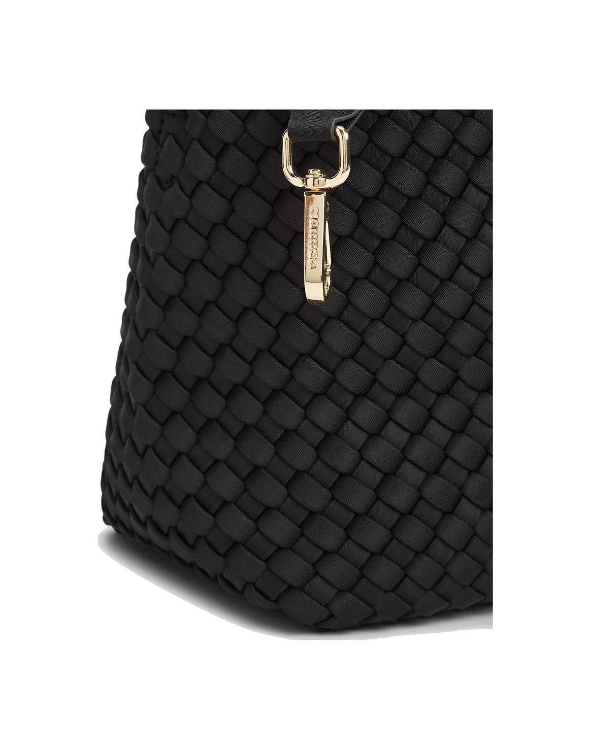MARREA Borsa a Mano Midi in Neoprene Intrecciato di Nero