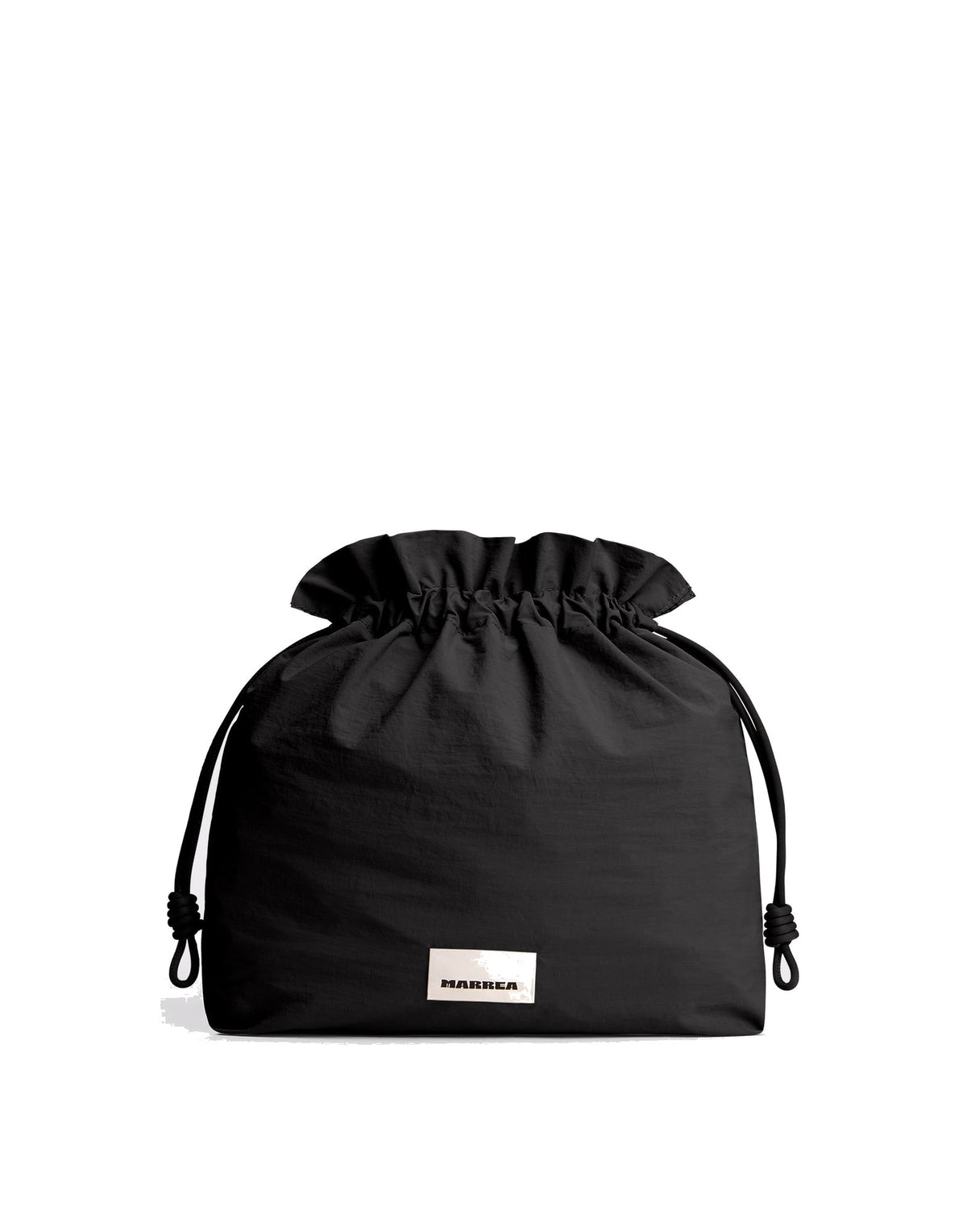 MARREA Borsa a Mano Midi in Neoprene Intrecciato di Nero