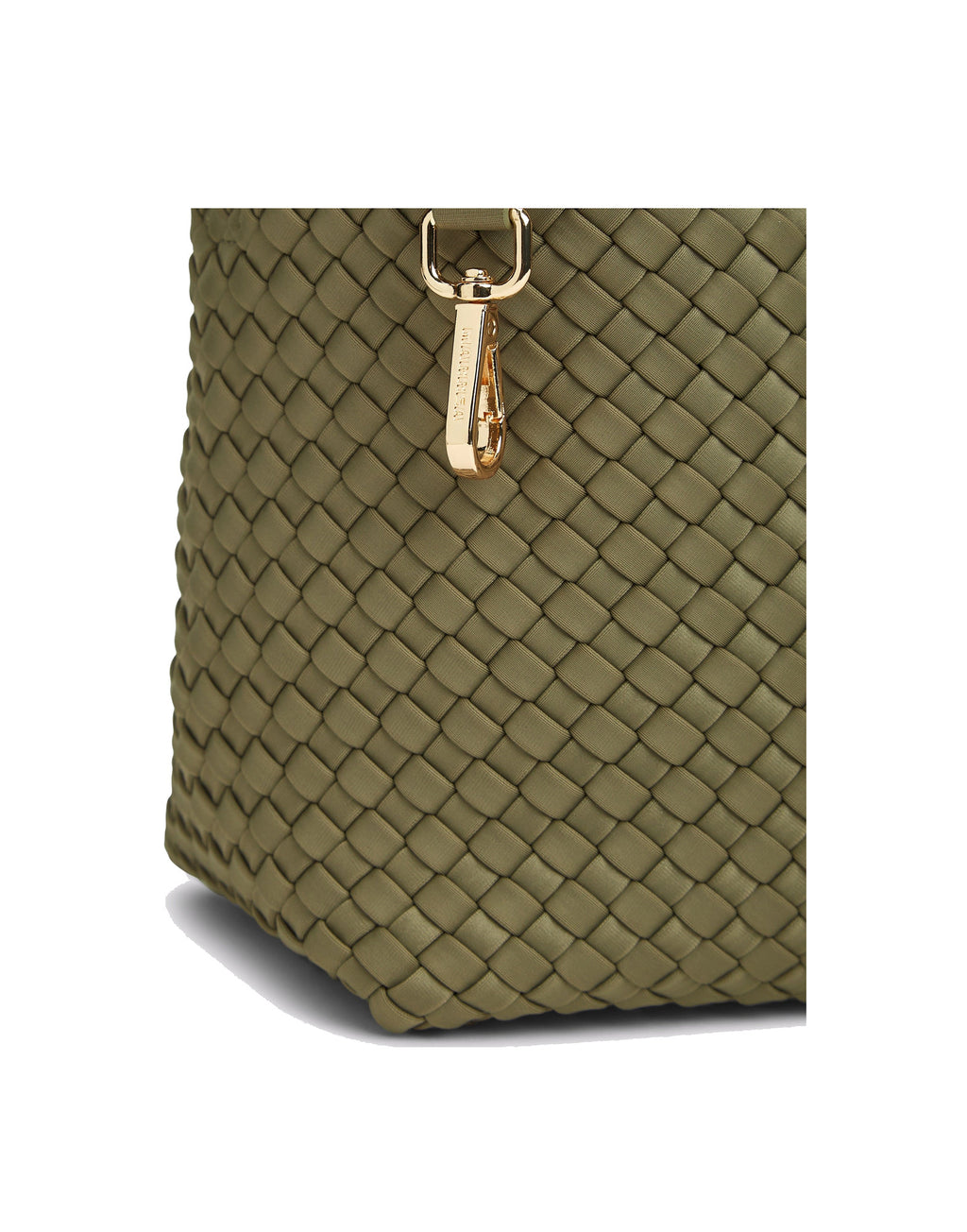 MARREA Borsa a Mano Midi in Neoprene Intrecciato Dark Oliva
