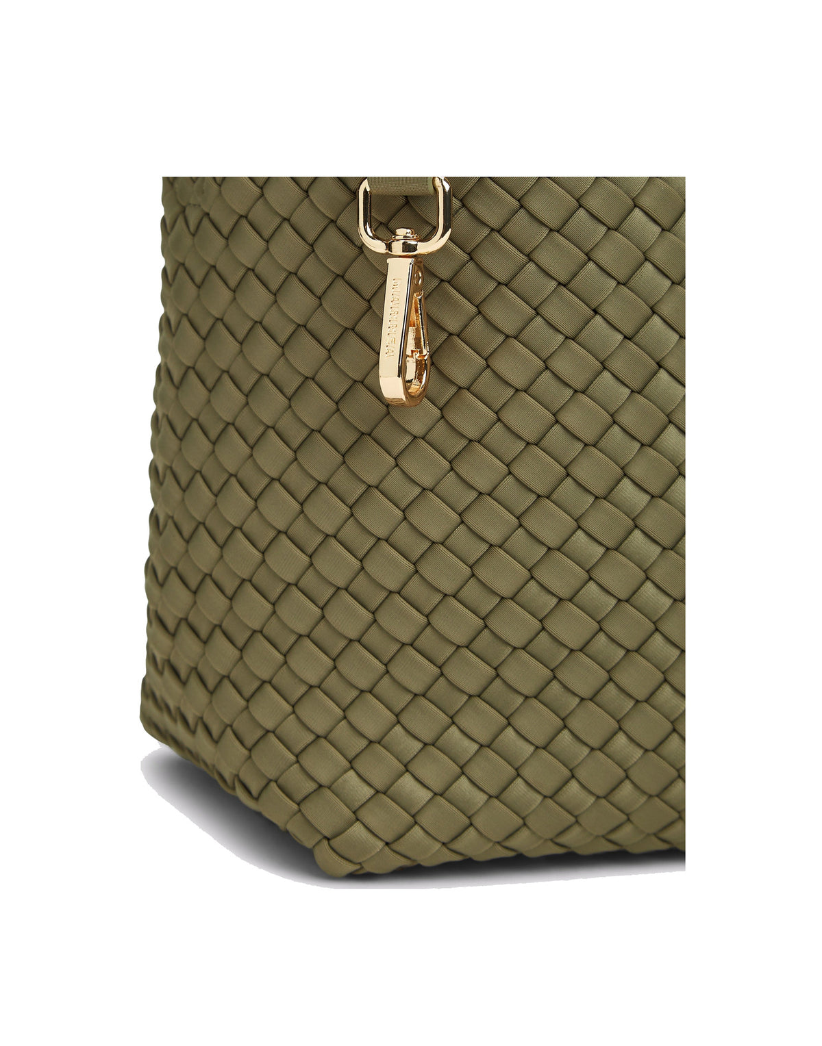 MARREA Borsa a Mano Midi in Neoprene Intrecciato Dark Oliva