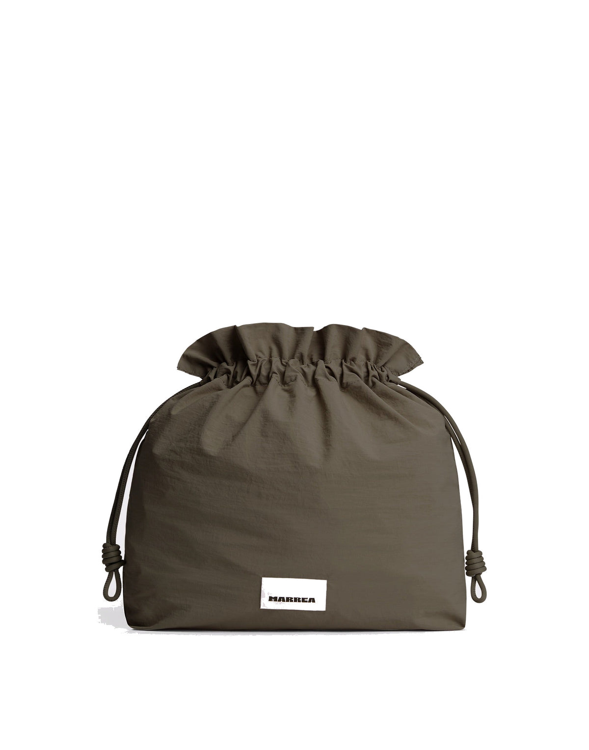 MARREA Borsa a Mano Midi in Neoprene Intrecciato Dark Oliva