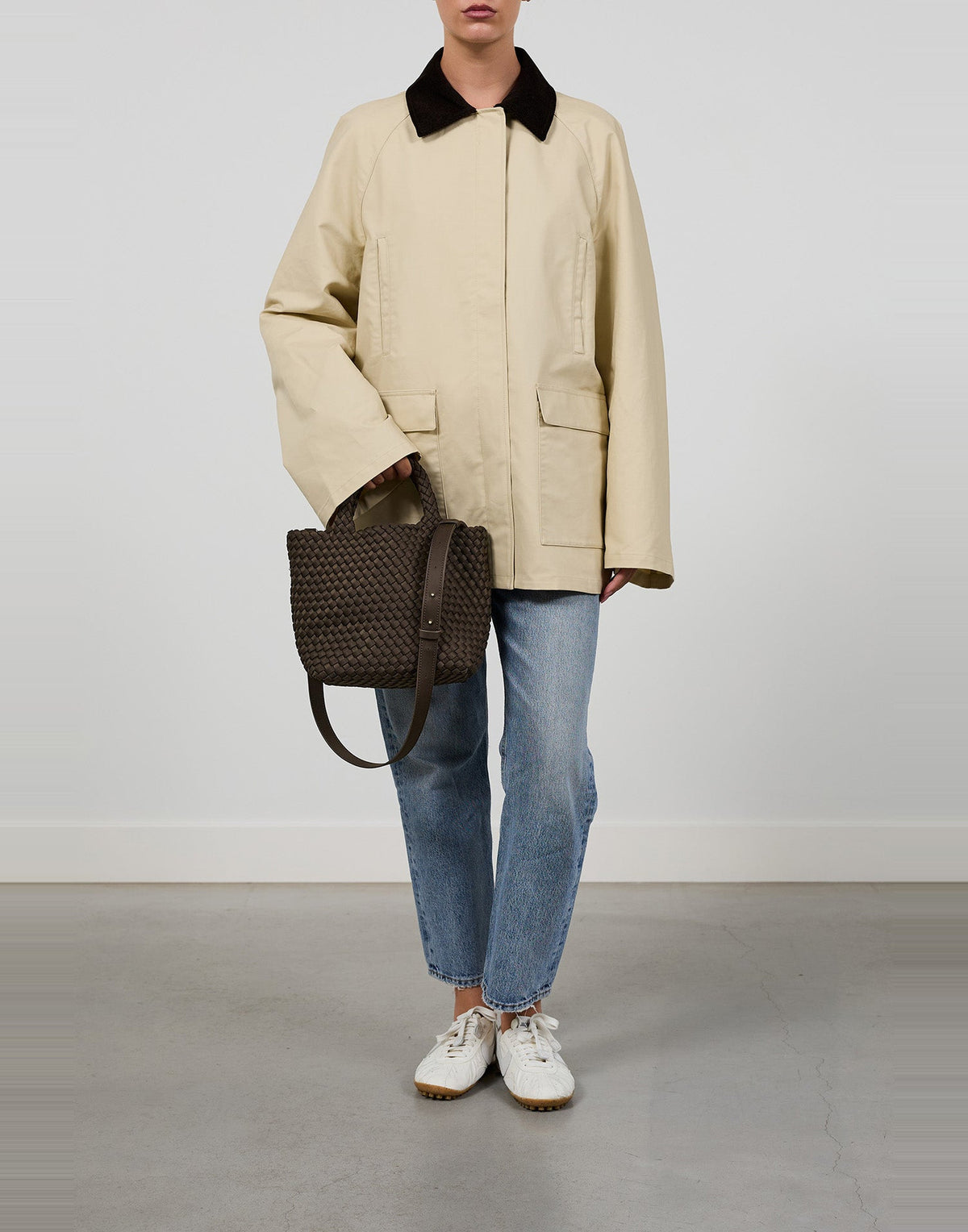 MARREA Borsa a Mano Midi in Neoprene Intrecciato Espresso Yourself