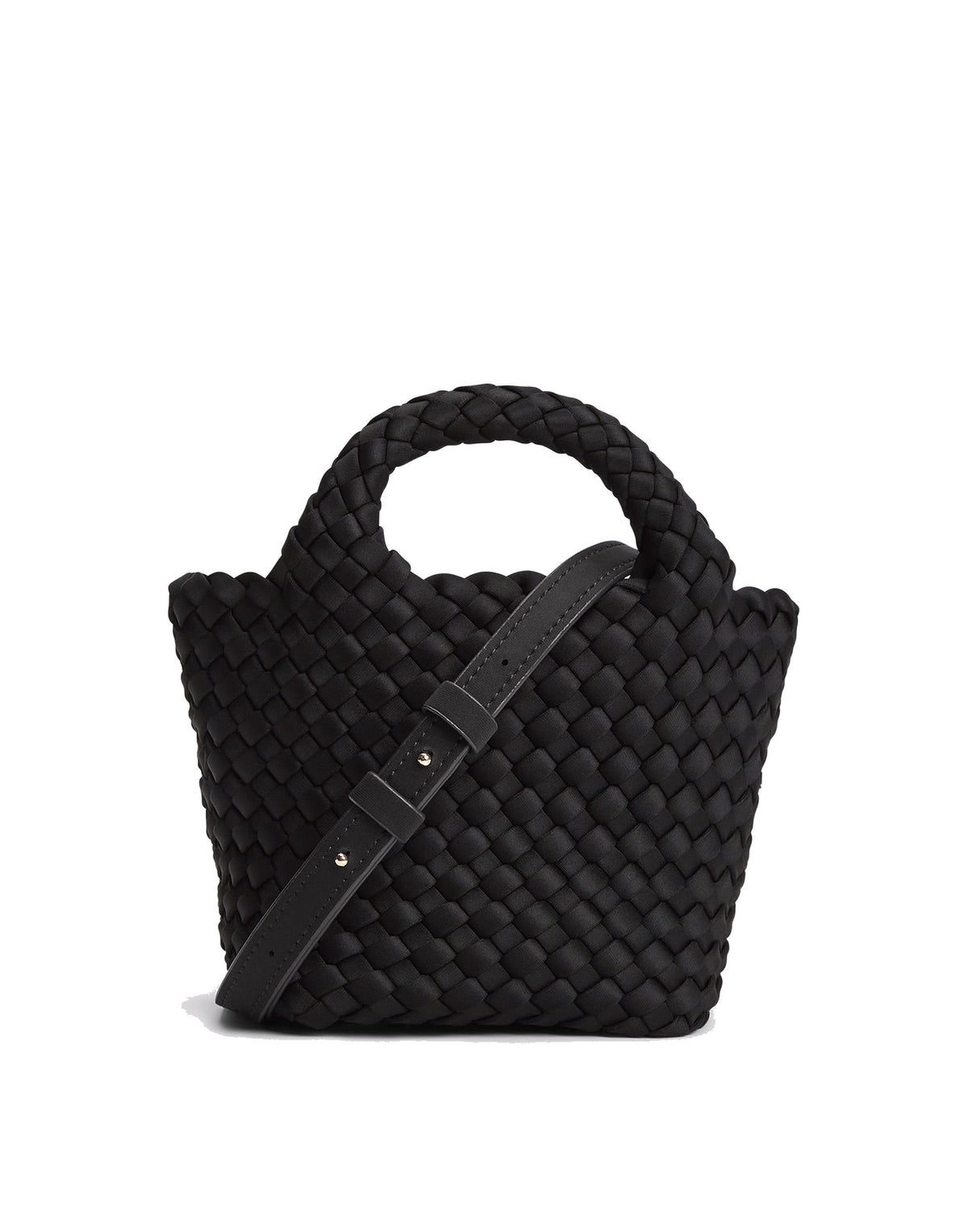 MARREA Borsa a Mano Mini in Neoprene Intrecciato di Nero