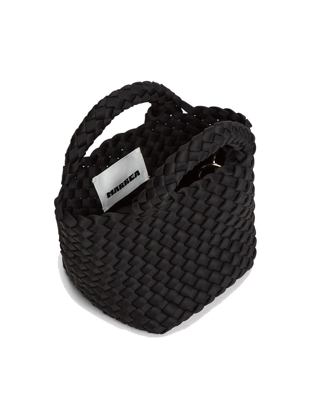 MARREA Borsa a Mano Mini in Neoprene Intrecciato di Nero