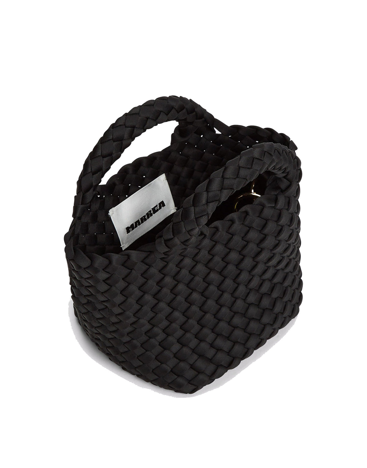 MARREA Borsa a Mano Mini in Neoprene Intrecciato di Nero