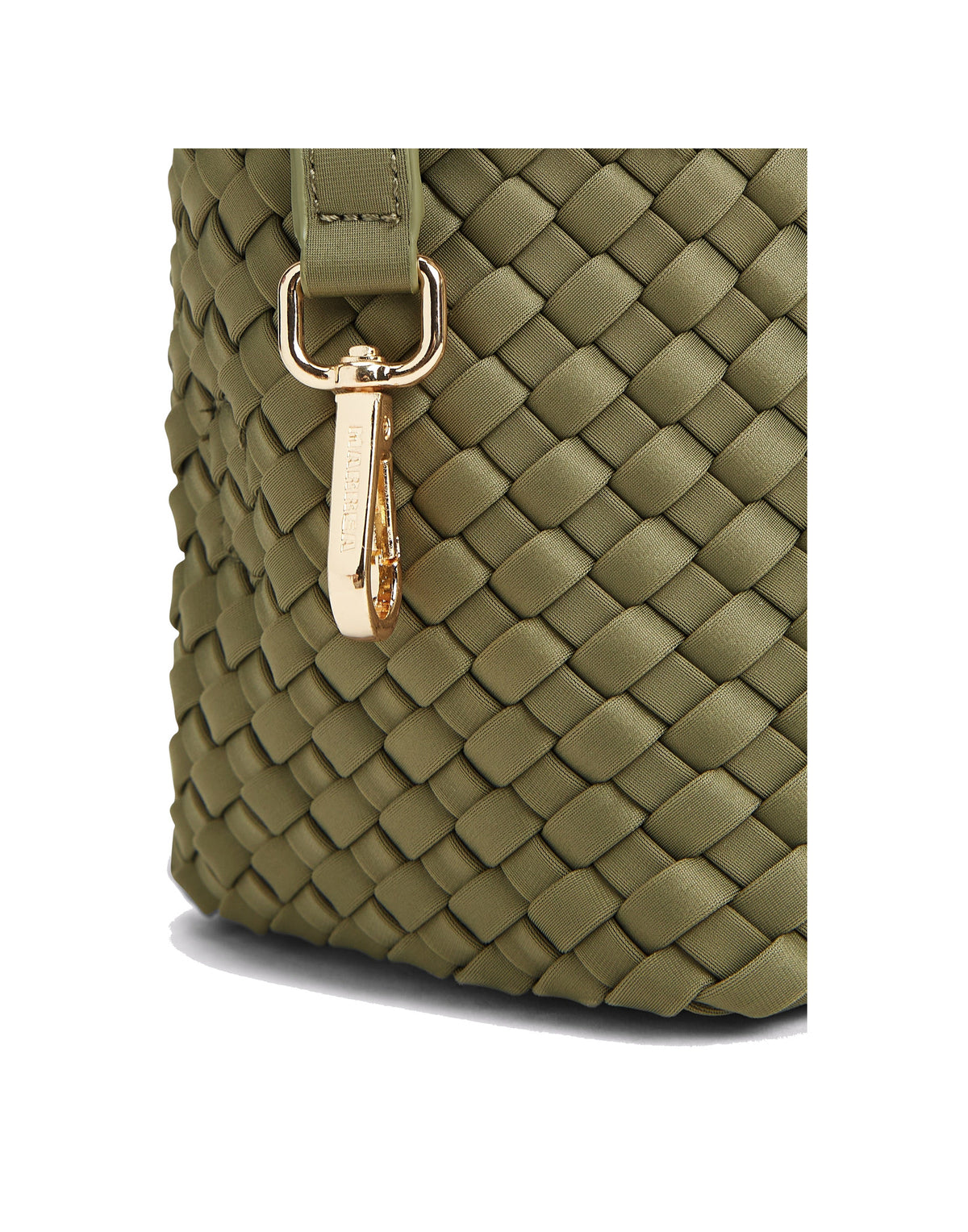 MARREA Borsa a Mano Mini in Neoprene Intrecciato Dark Oliva