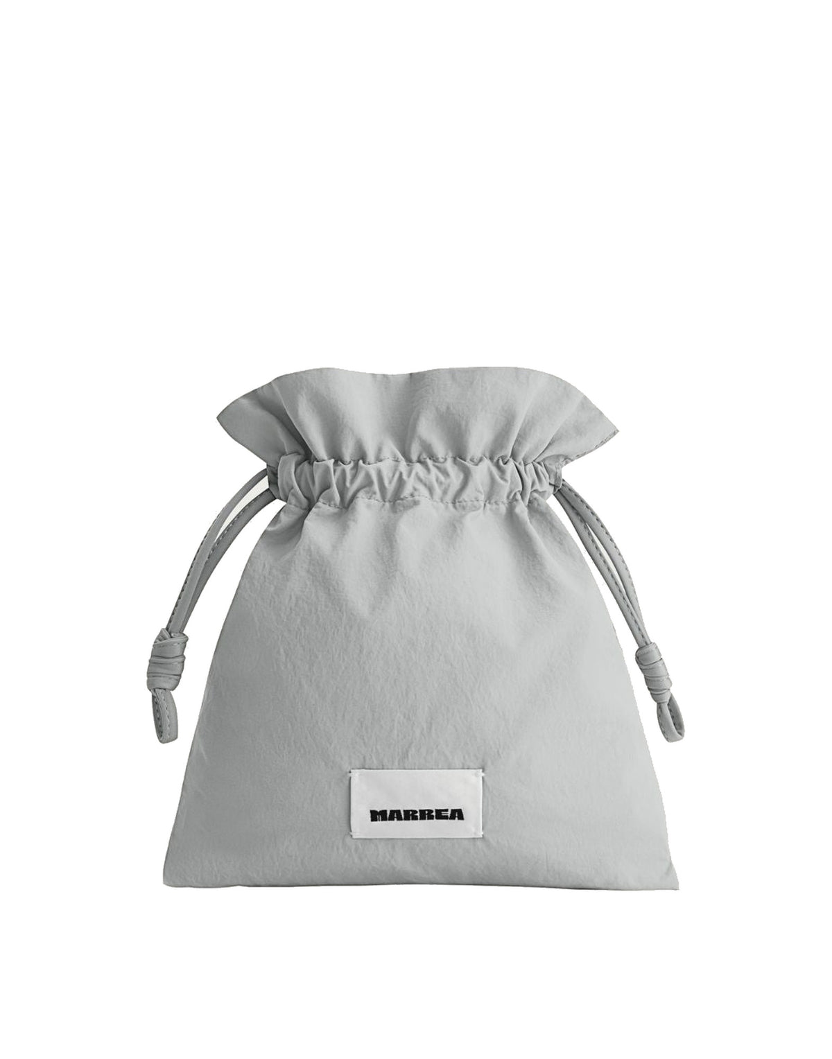 MARREA Borsa a Mano Mini in Neoprene Intrecciato Silver Seashell