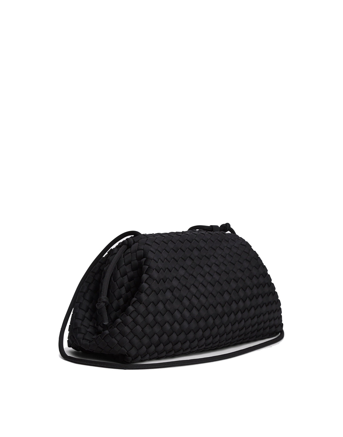 MARREA Borsa a Tracolla Pouch in Neoprene Intrecciato di Nero
