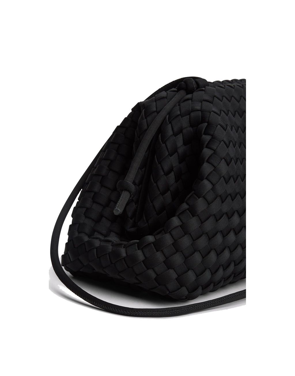 MARREA Borsa a Tracolla Pouch in Neoprene Intrecciato di Nero