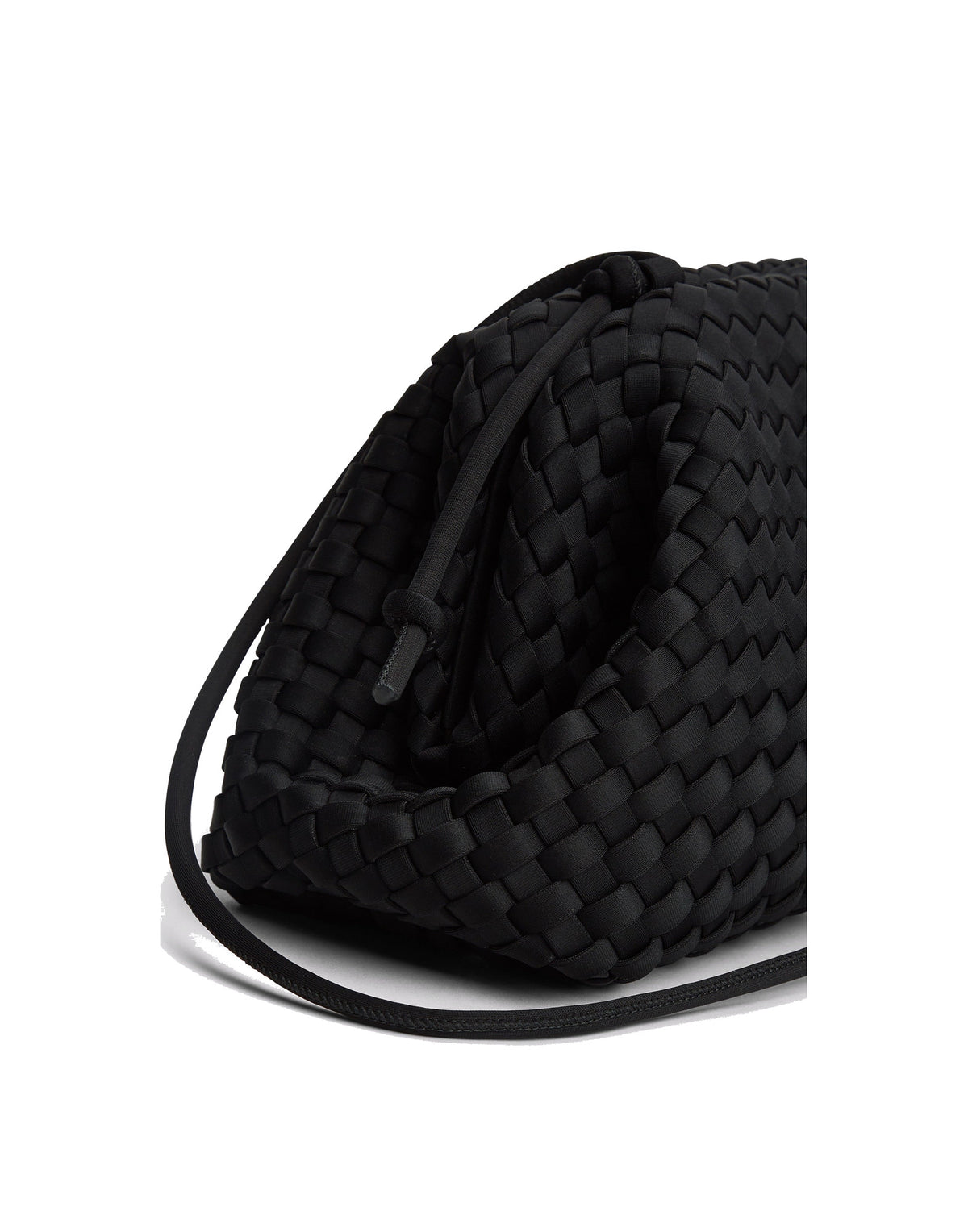 MARREA Borsa a Tracolla Pouch in Neoprene Intrecciato di Nero