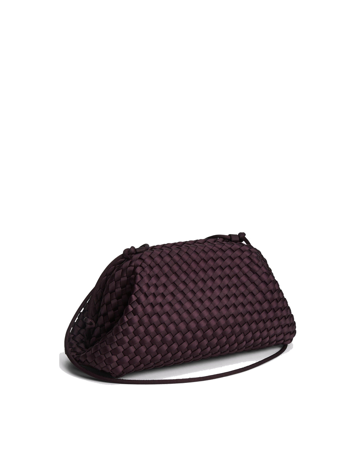 MARREA Borsa a Tracolla Pouch in Neoprene Intrecciato Aubergine Satin