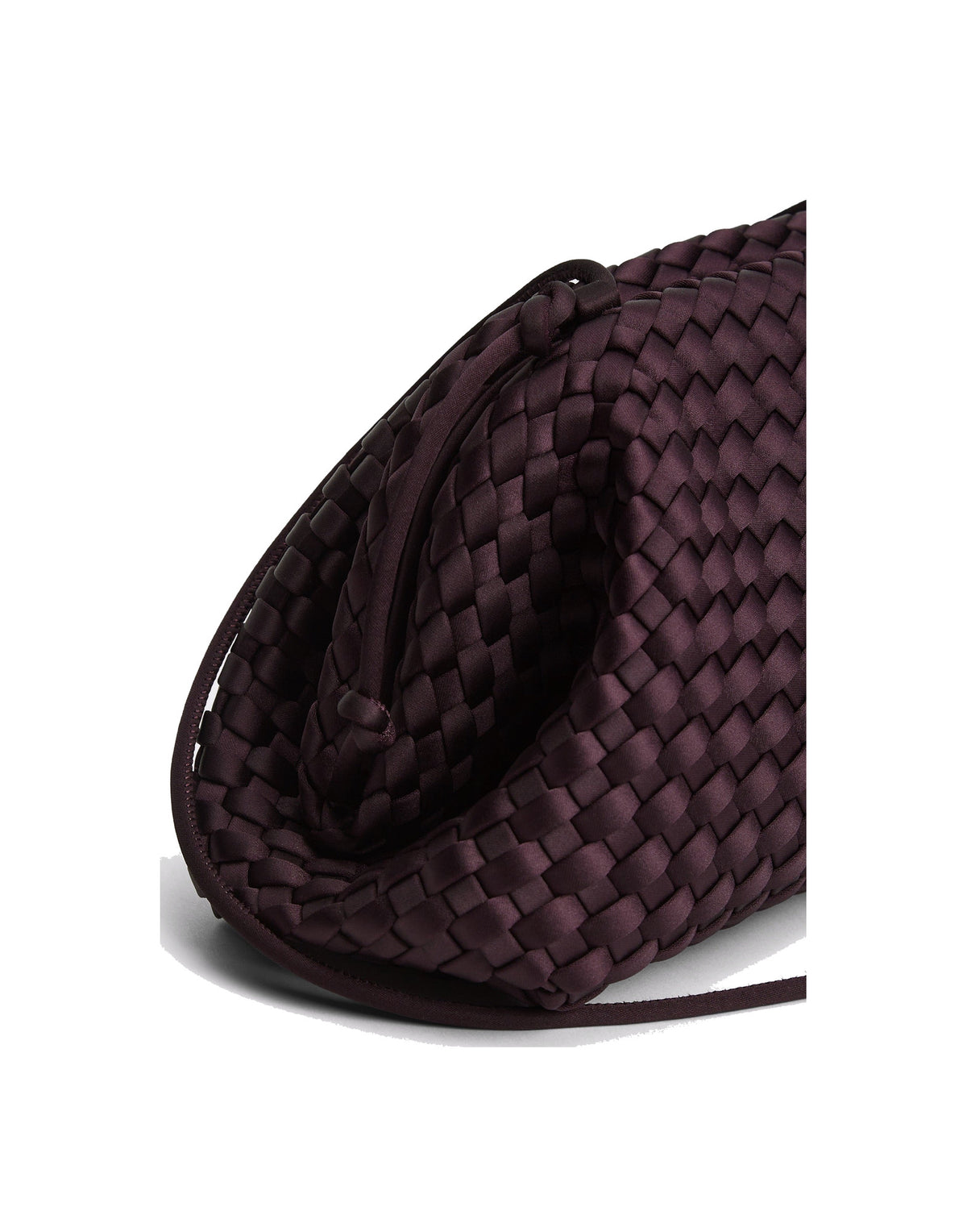 MARREA Borsa a Tracolla Pouch in Neoprene Intrecciato Aubergine Satin