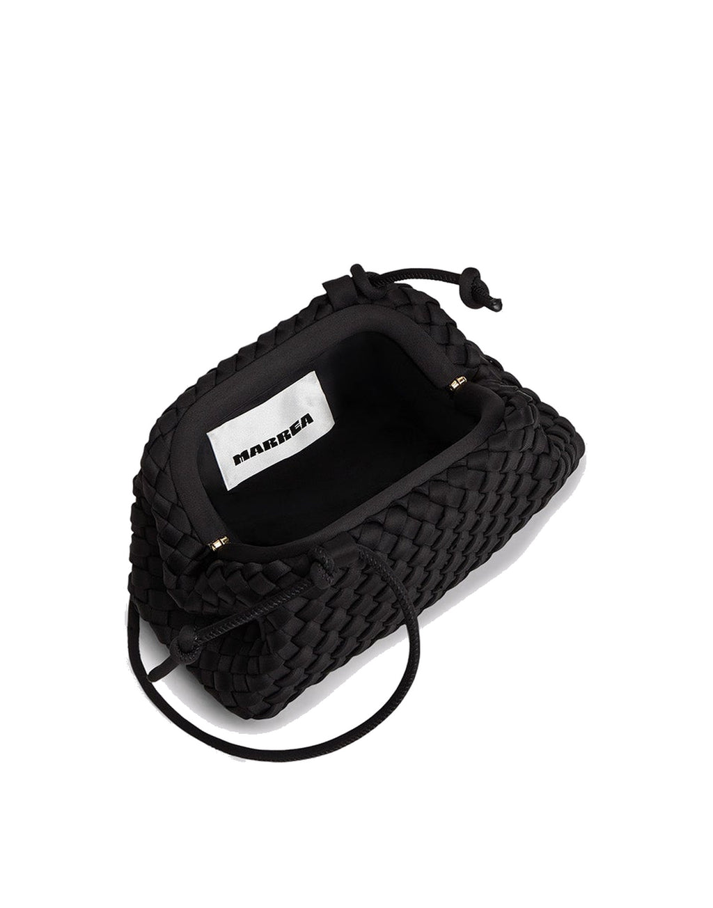 MARREA Borsa a Tracolla Pouch Mini in Neoprene Intrecciato di Nero