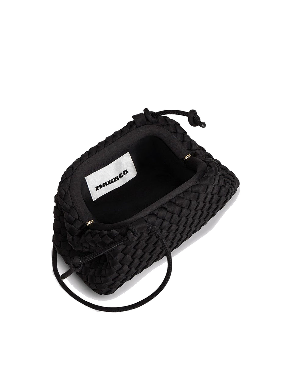 MARREA Borsa a Tracolla Pouch Mini in Neoprene Intrecciato di Nero