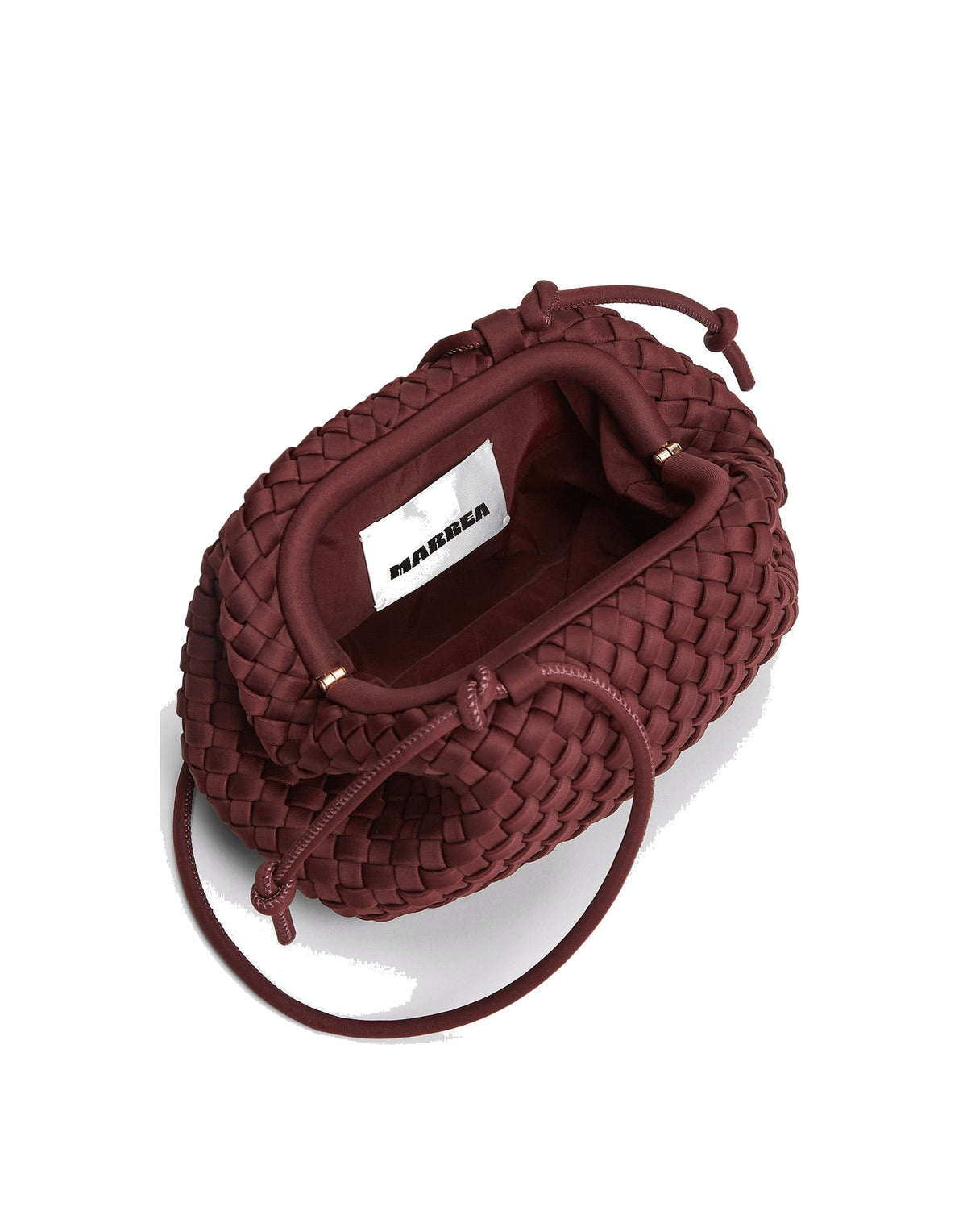 MARREA Borsa a Tracolla Pouch Mini in Neoprene Intrecciato Inkberry