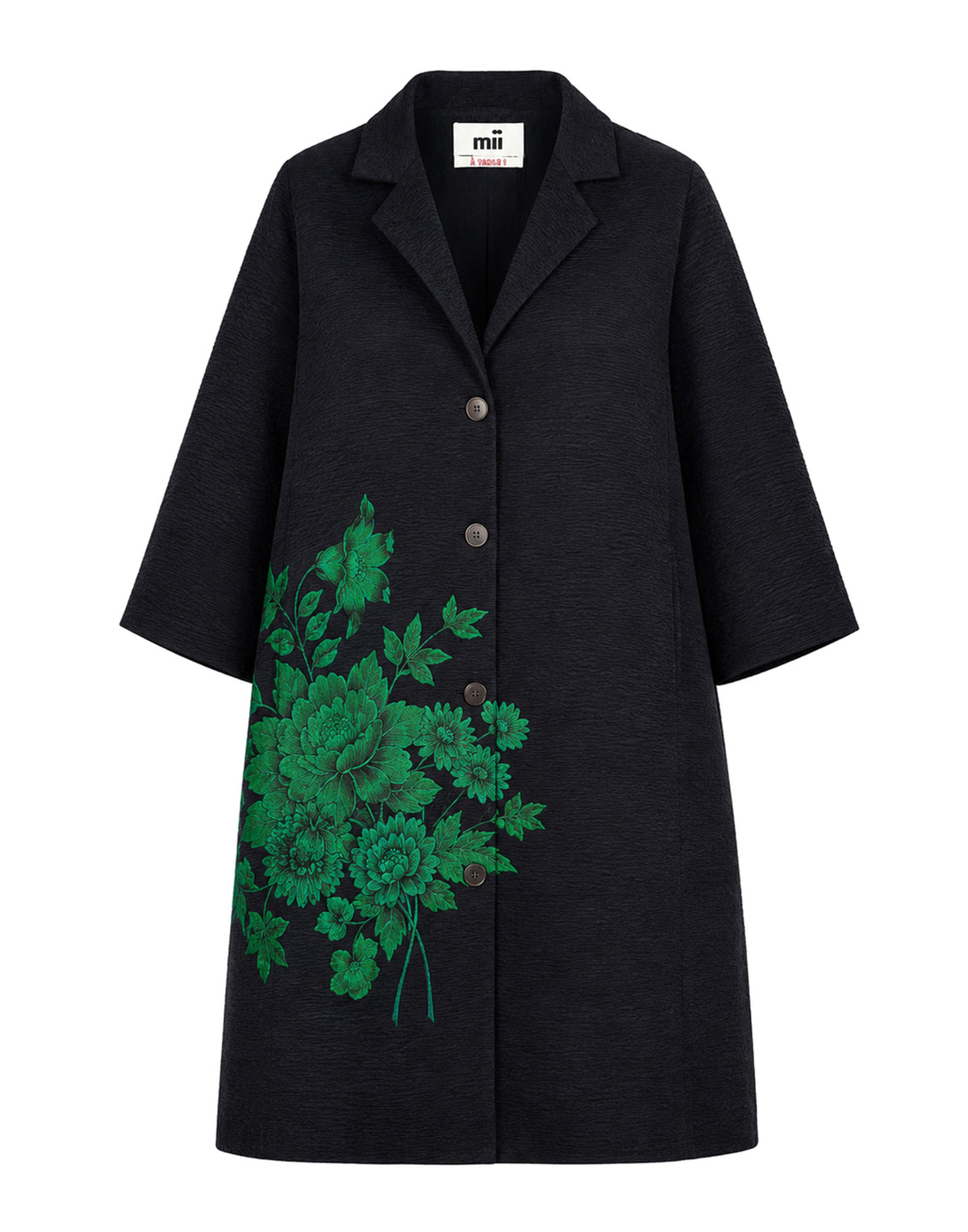 MII Cappotto in Seta con Ricamo Kantha