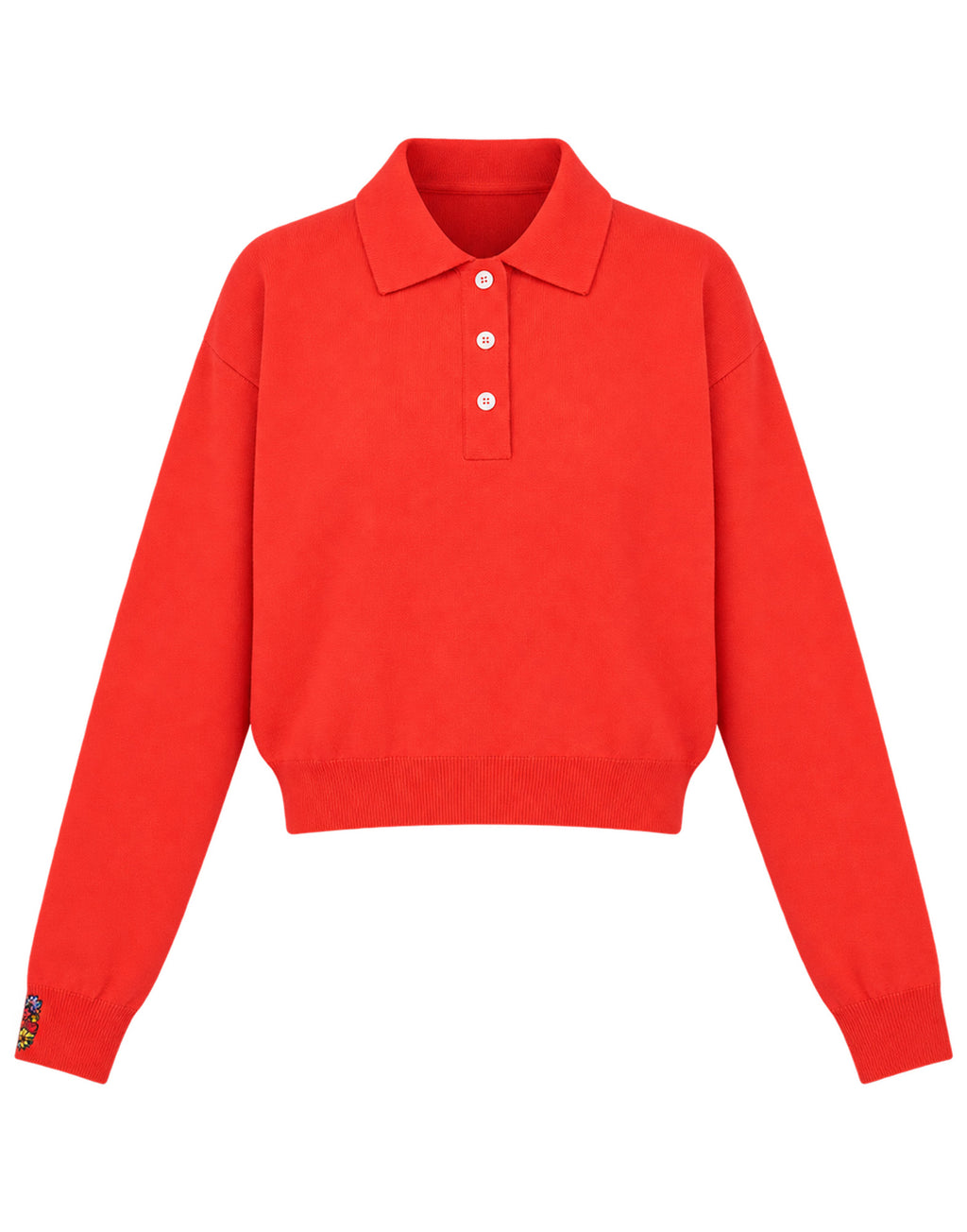 MII Maglia Polo in Lana Superfine e Seta con Ricami Orange