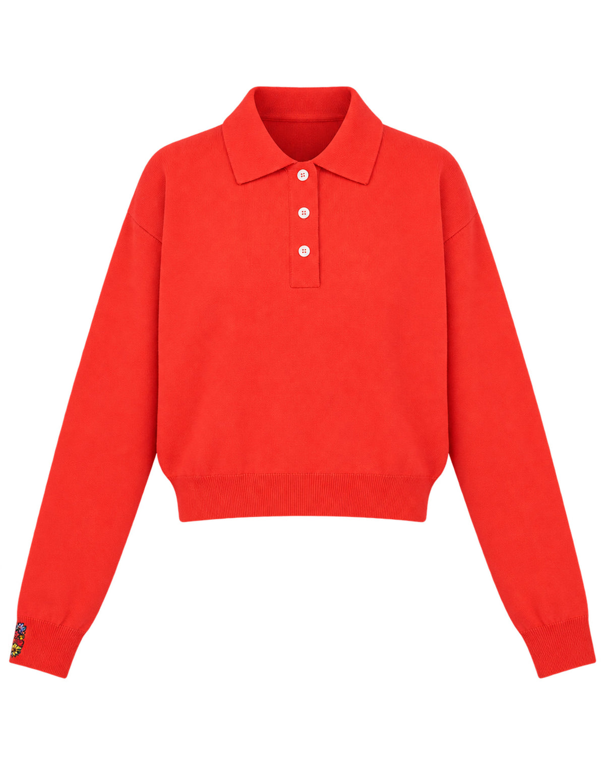 MII Maglia Polo in Lana Superfine e Seta con Ricami Orange
