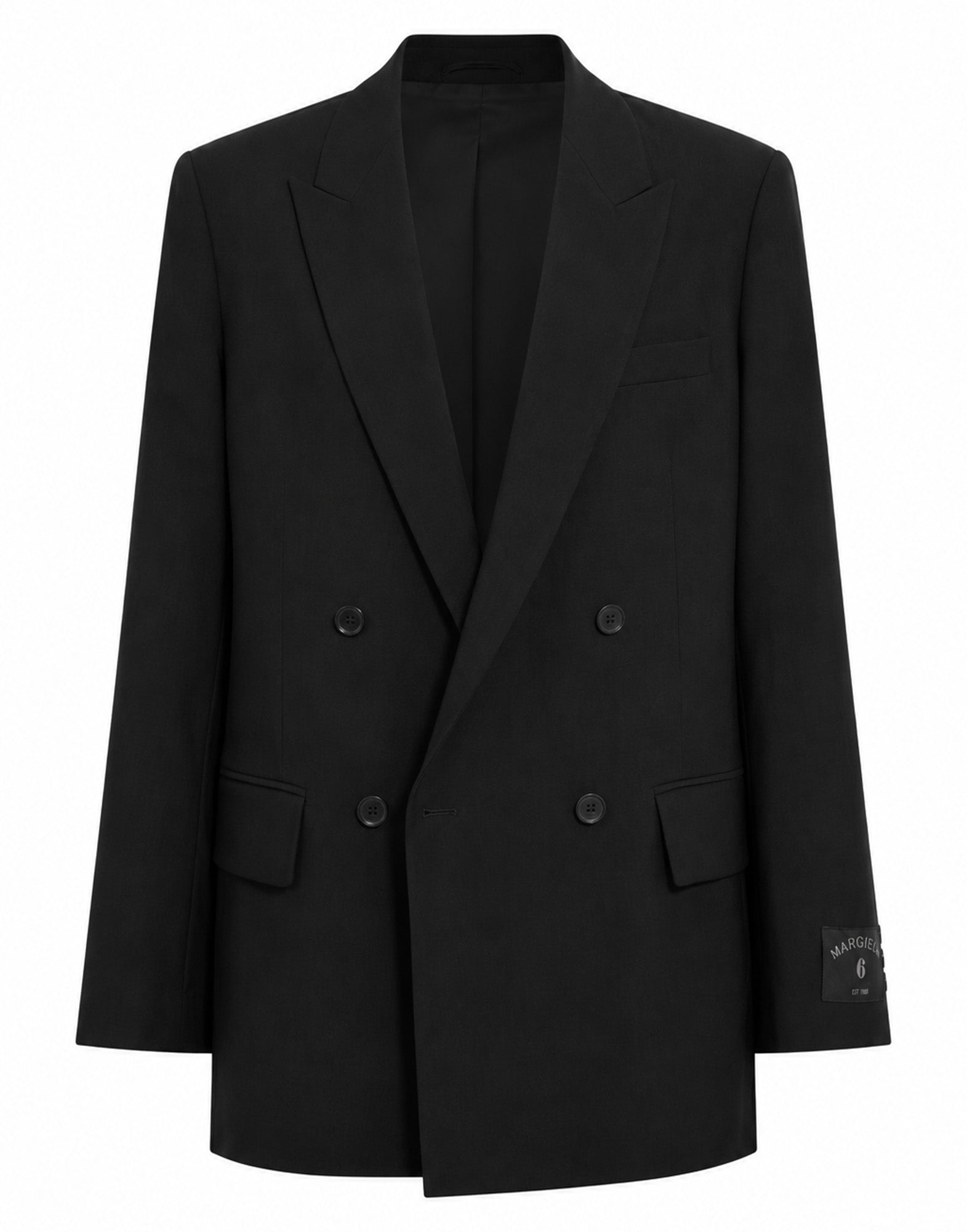 MM6 MAISON MARGIELA Giacca Doppiopetto in Misto Lana Nero