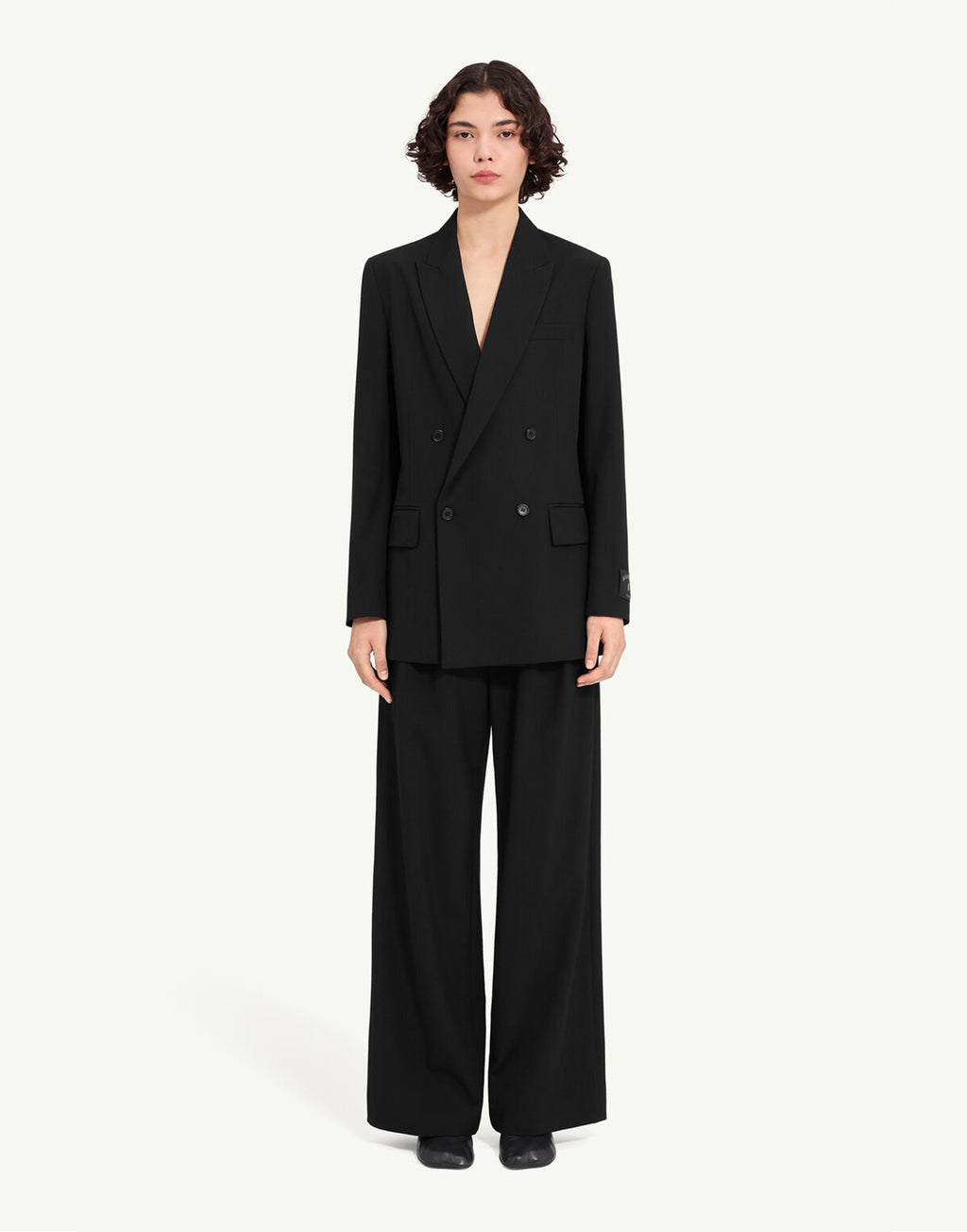 MM6 MAISON MARGIELA Giacca Doppiopetto in Misto Lana Nero